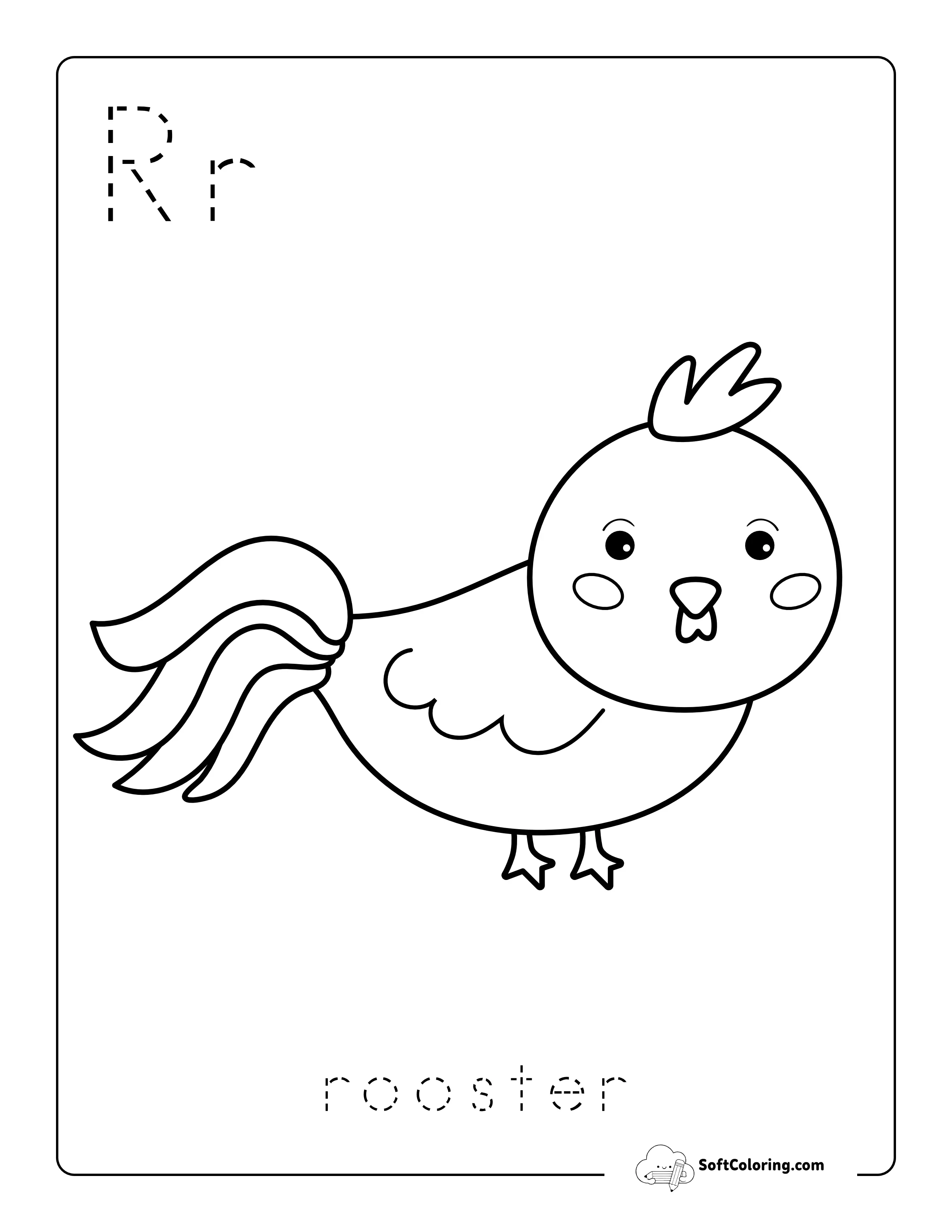 Rooster Coloring Page For Preschoolers