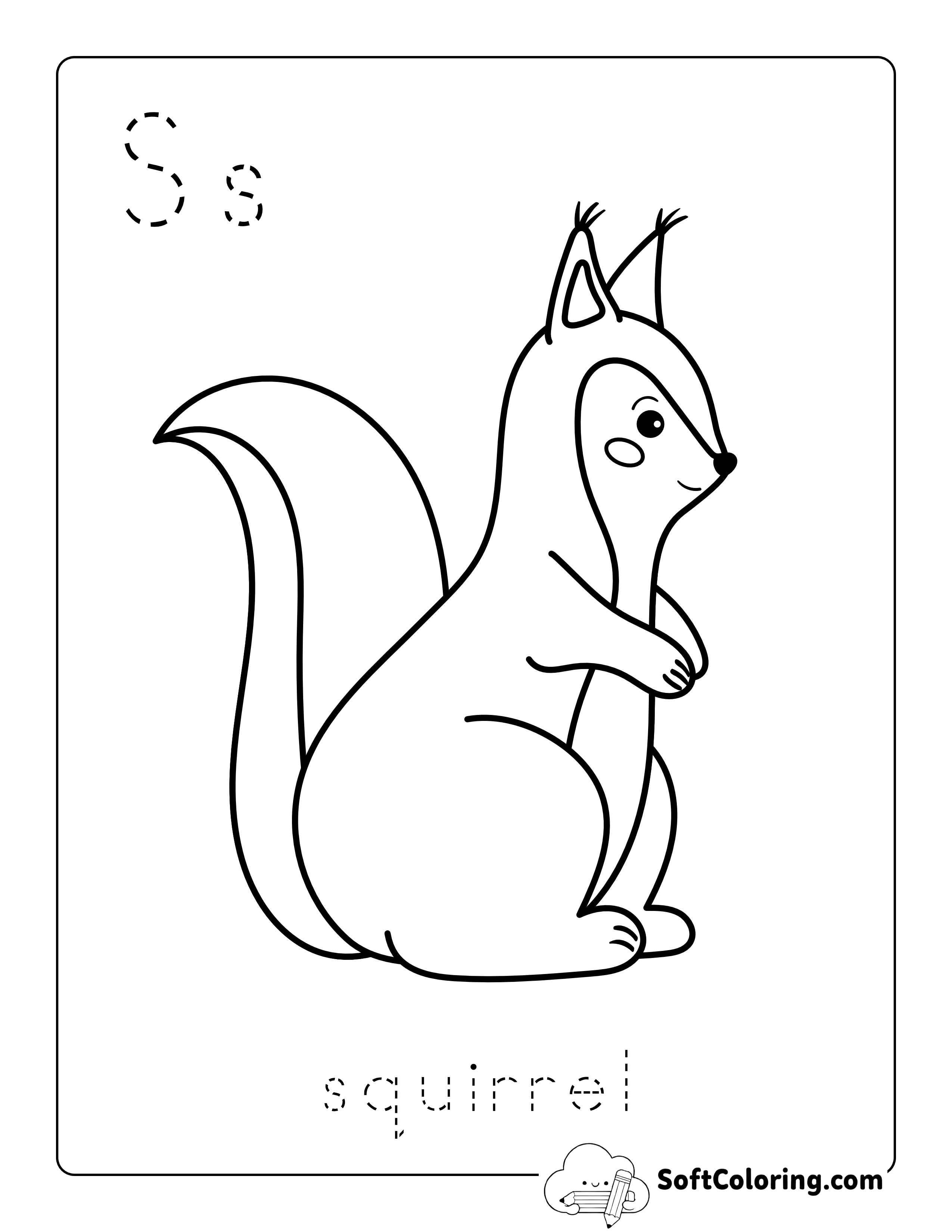 Squirrel - Wild Animal Coloring Sheet