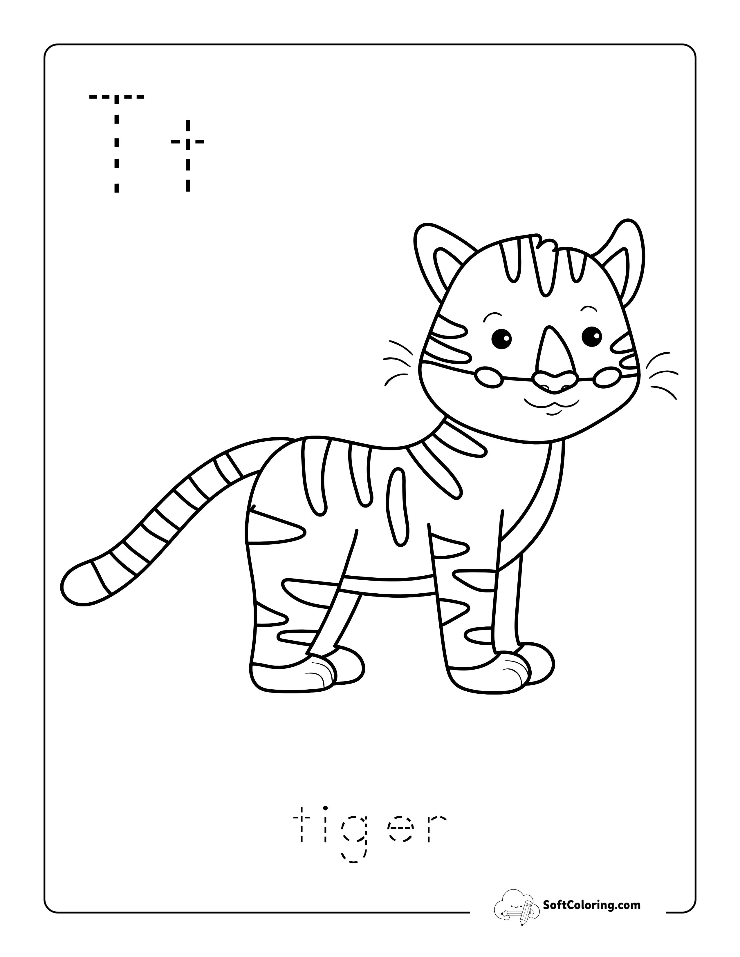 Tiger Wild Animal Printable Letter Tracing