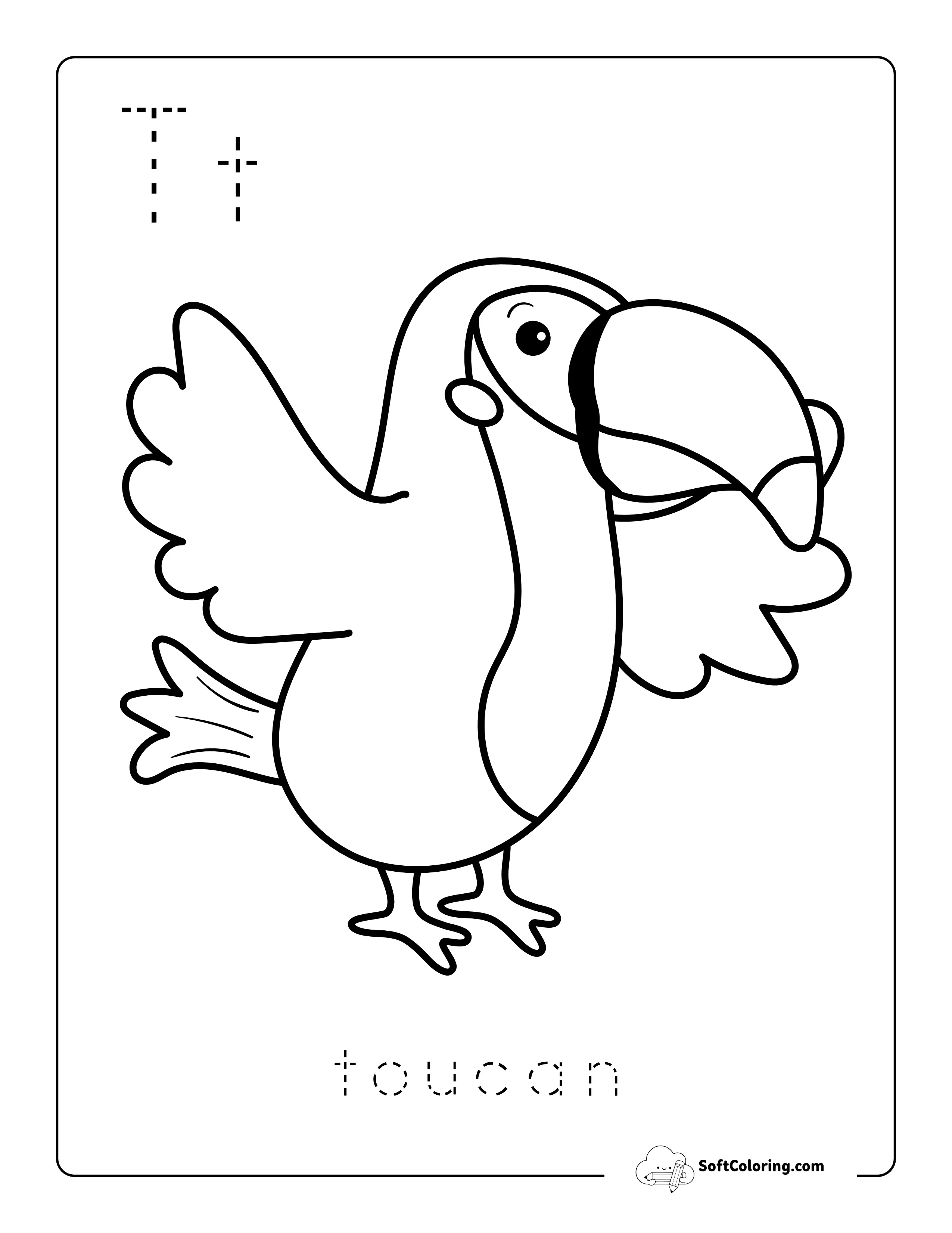 Toucan - Animal Coloring Sheet For Kids
