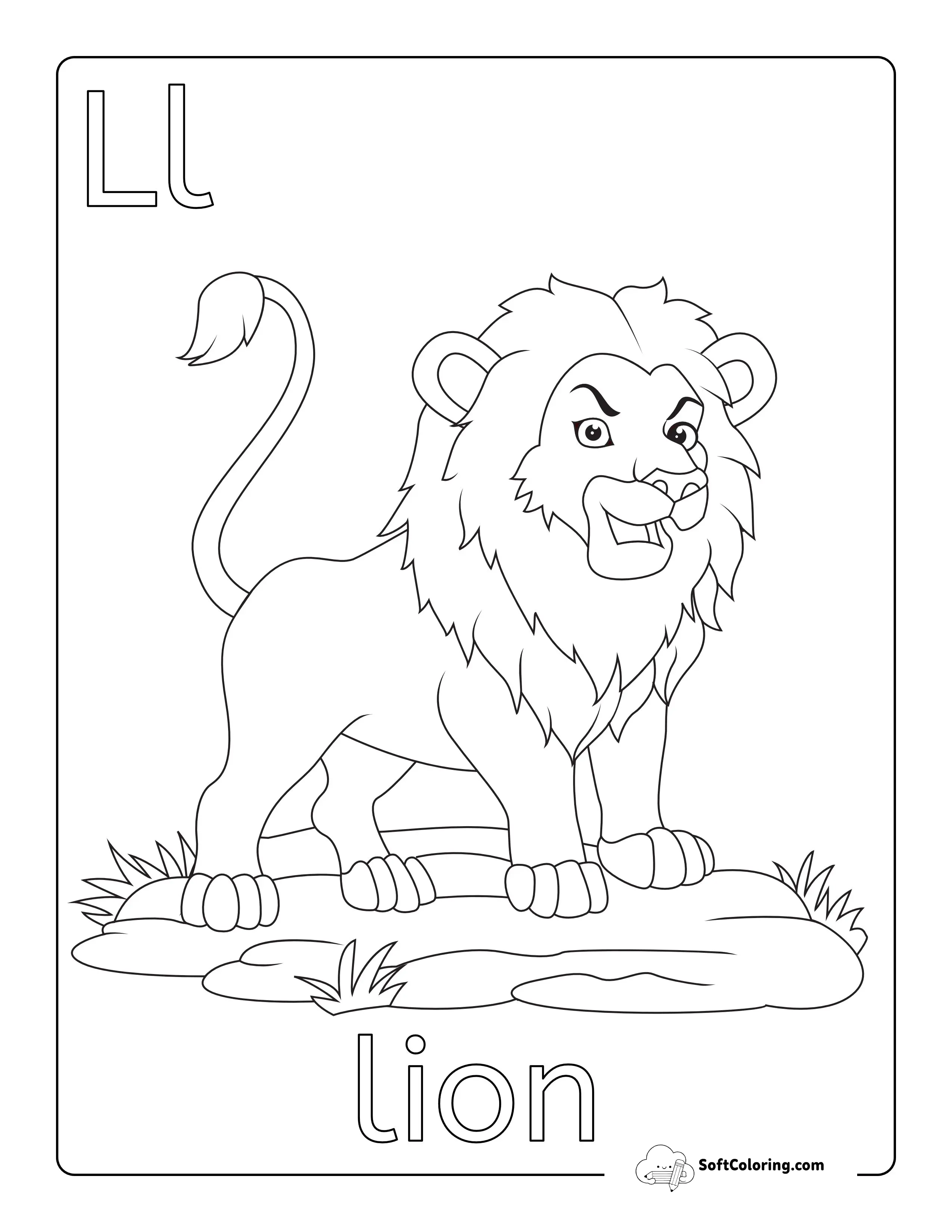 "L Is For Lion" Abc Coloring Sheet