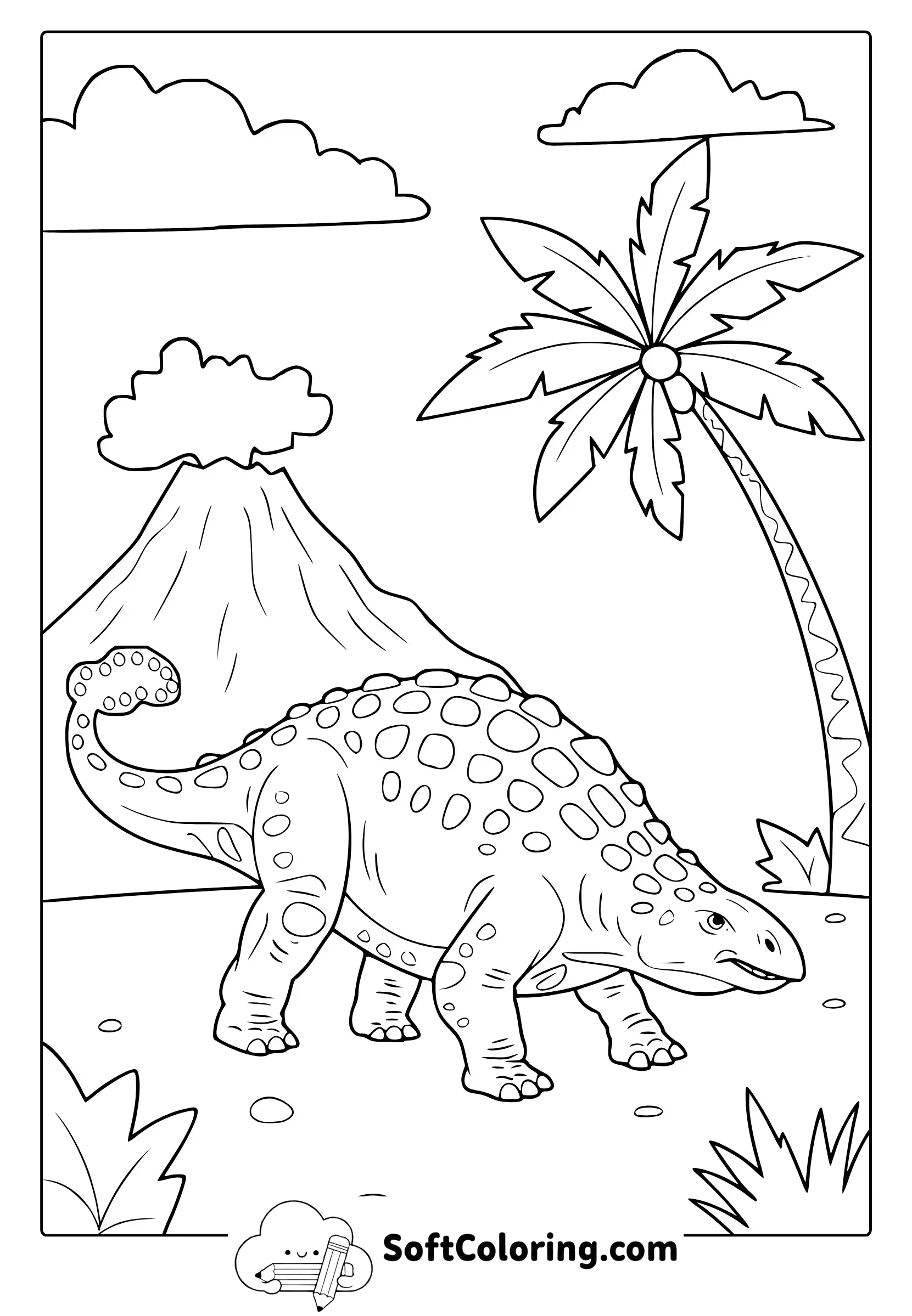 ankylosaurus dinosaur coloring page