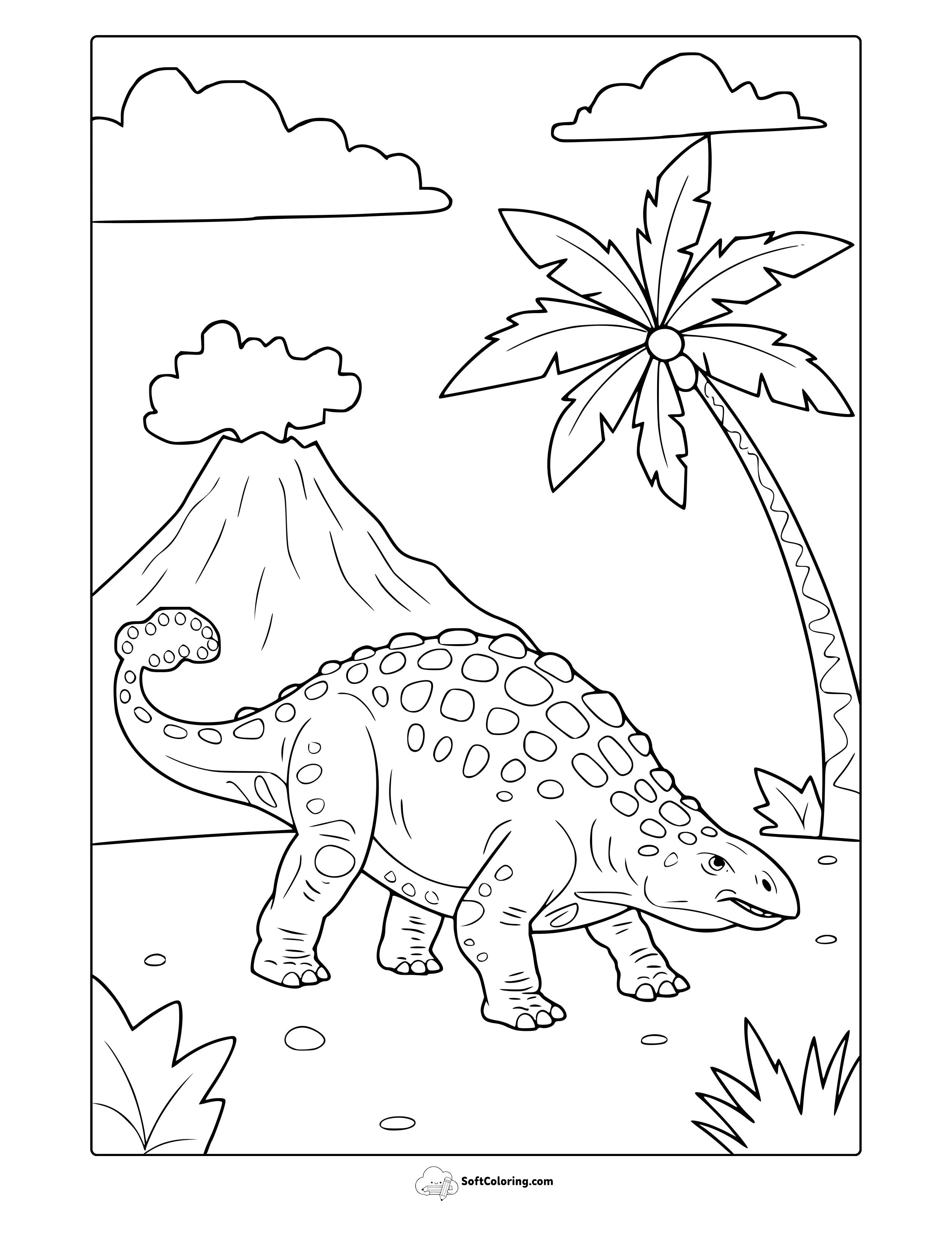 Ankylosaurus Dinosaur Coloring Page
