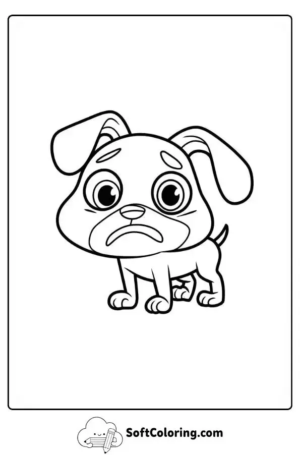 Anxious Dog Coloring Page