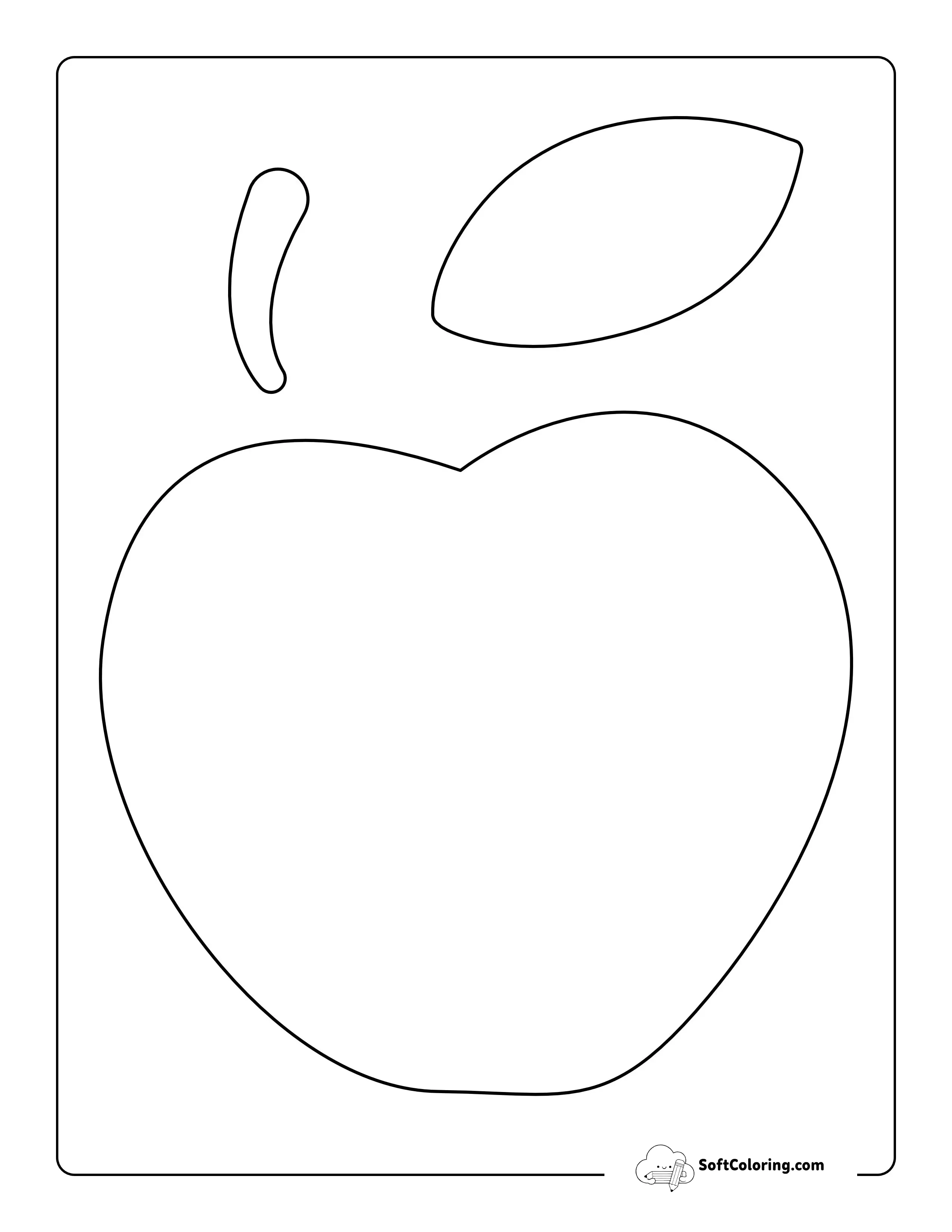 Apple Template To Trace - Large