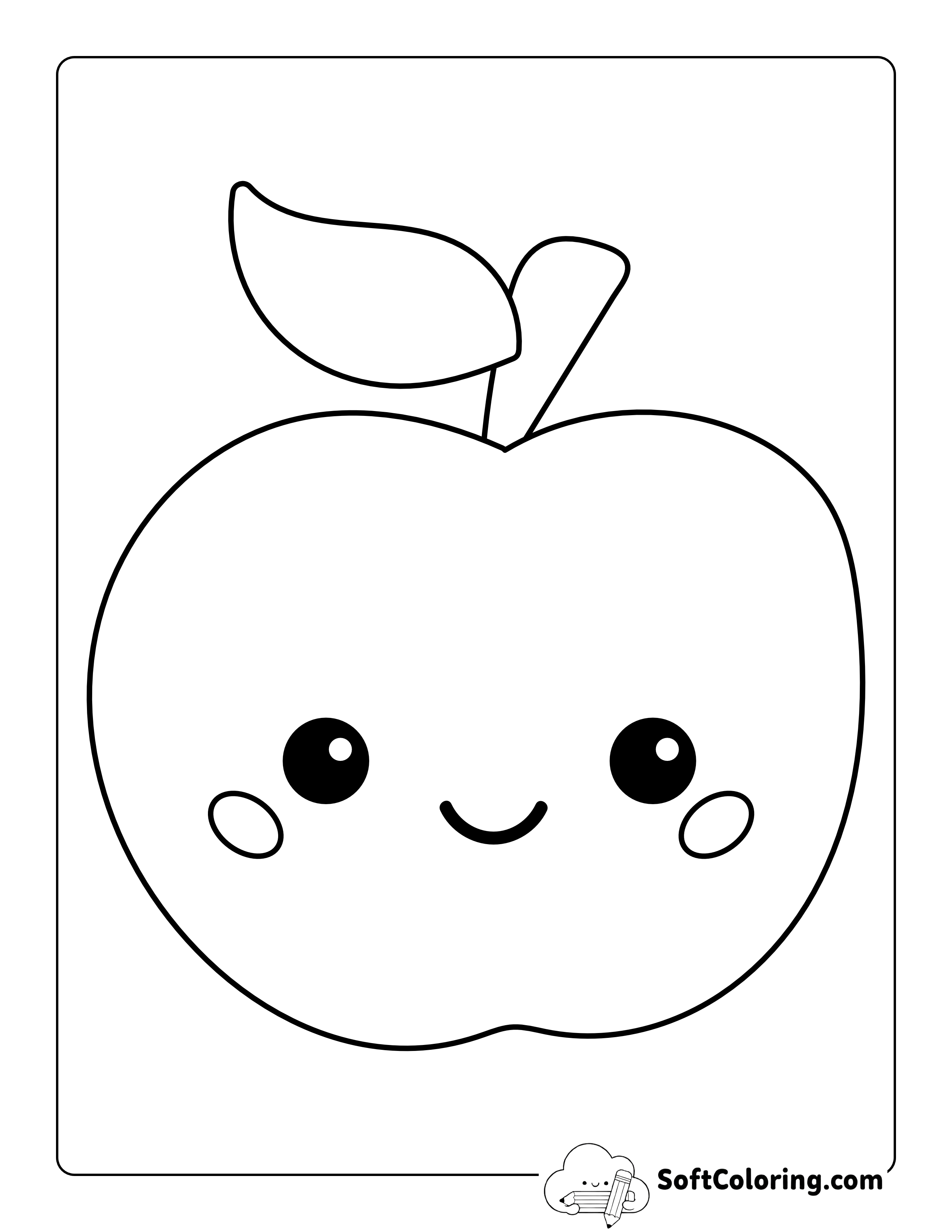 Cute Apple Template for Preschoolers