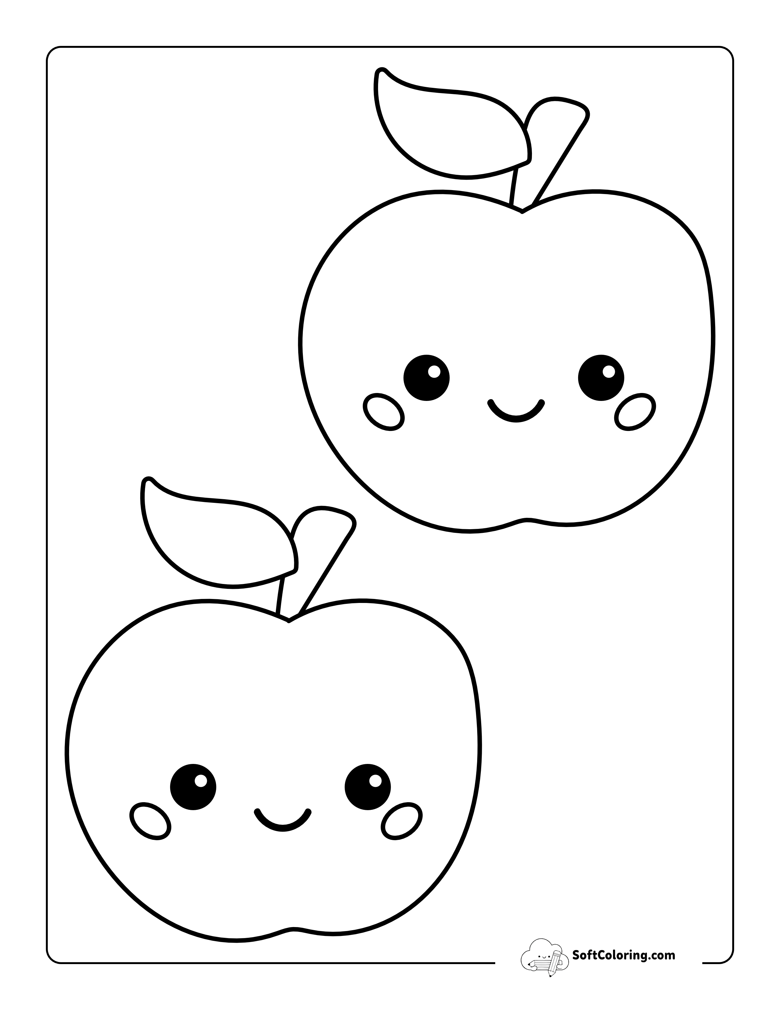 Cute Apple Template - Medium