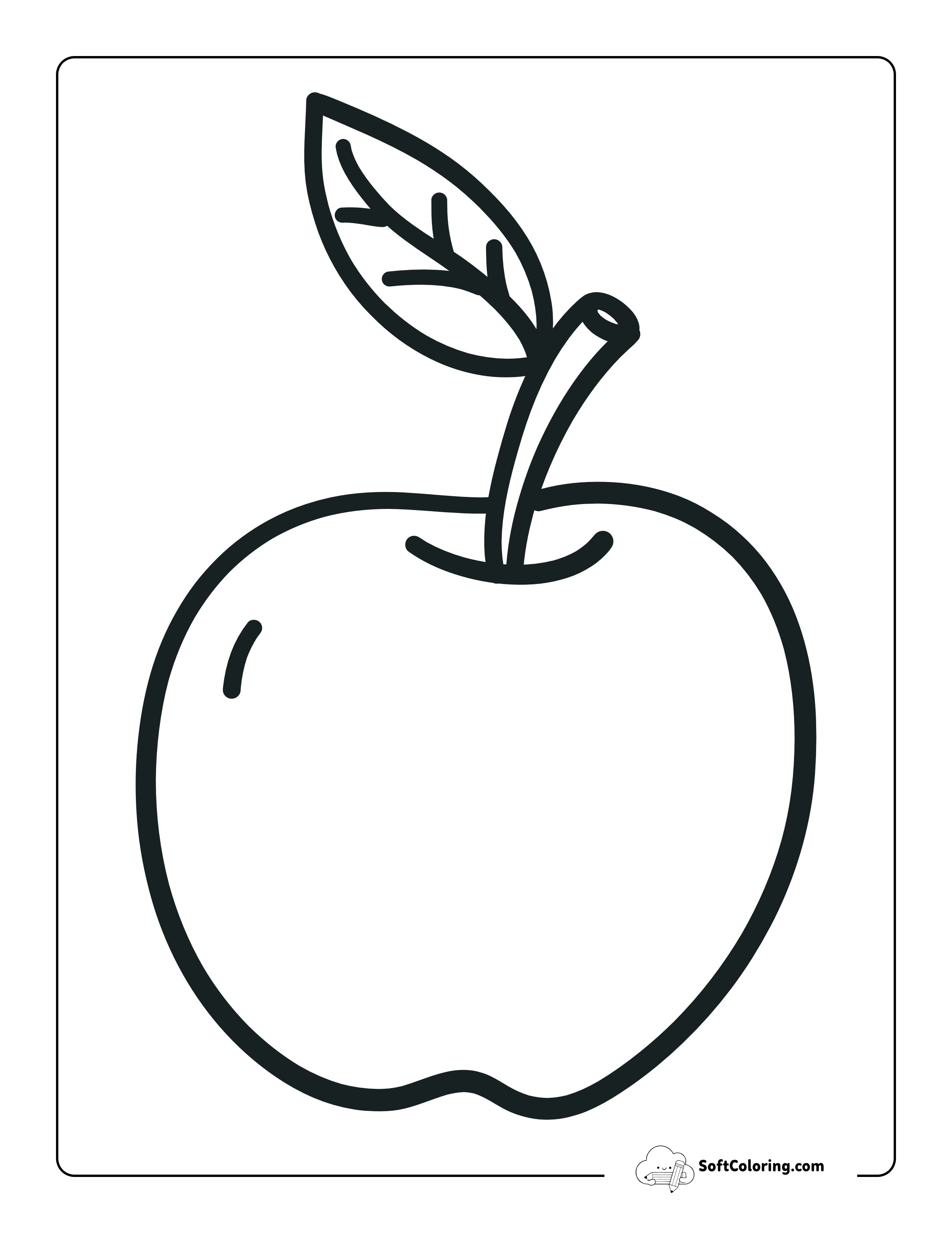 Apple Outline To Print - Large