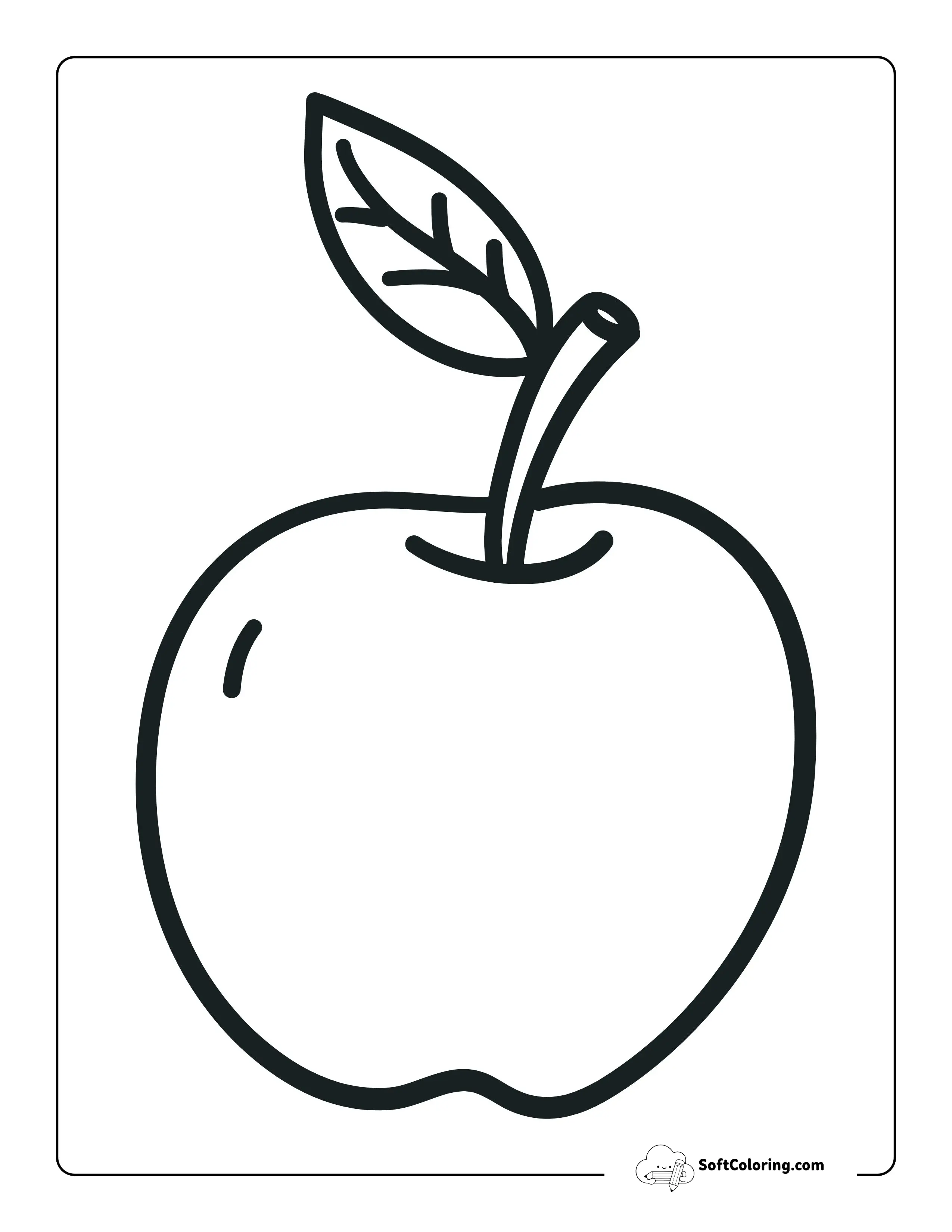 Apple Outline To Print - Large