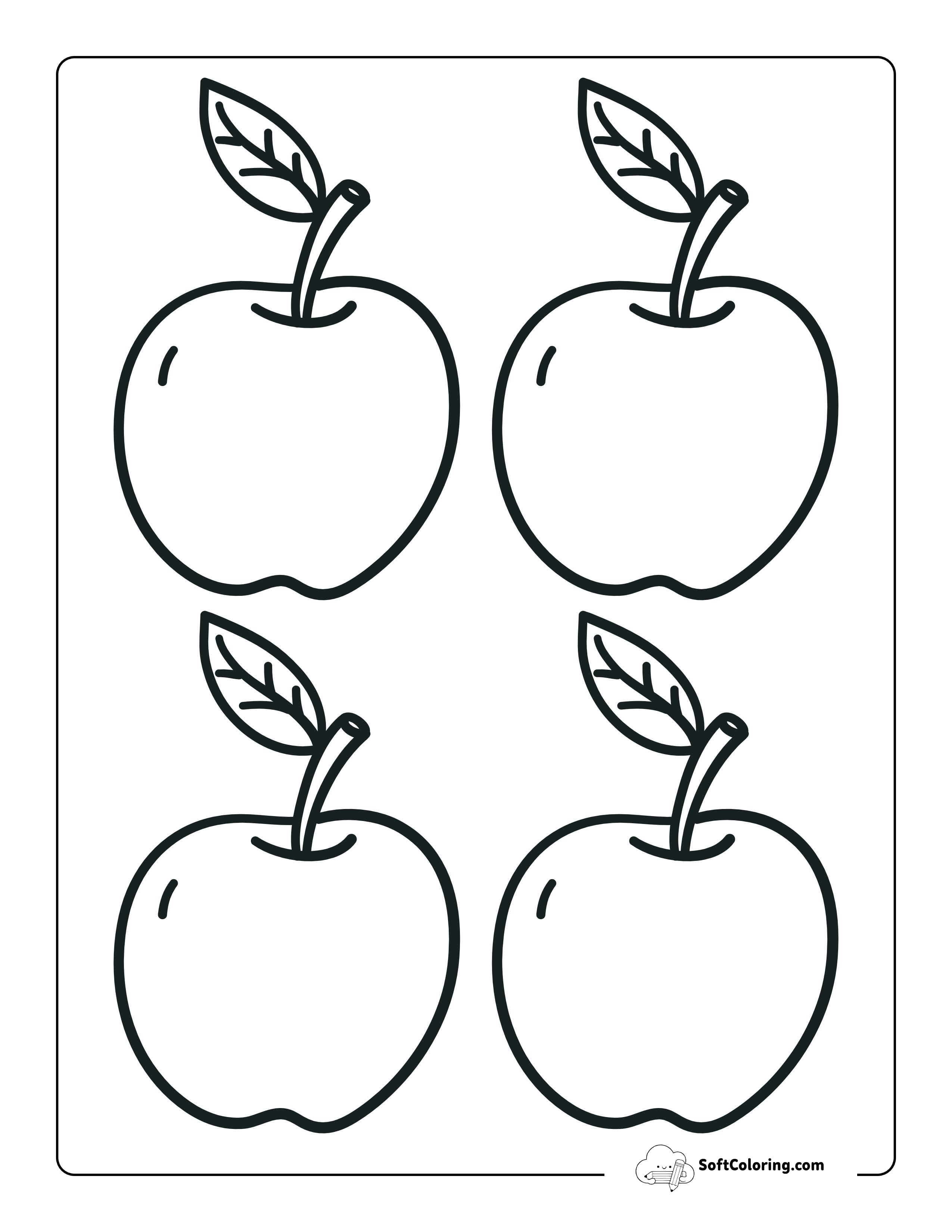 Apple Outline To Print - Small