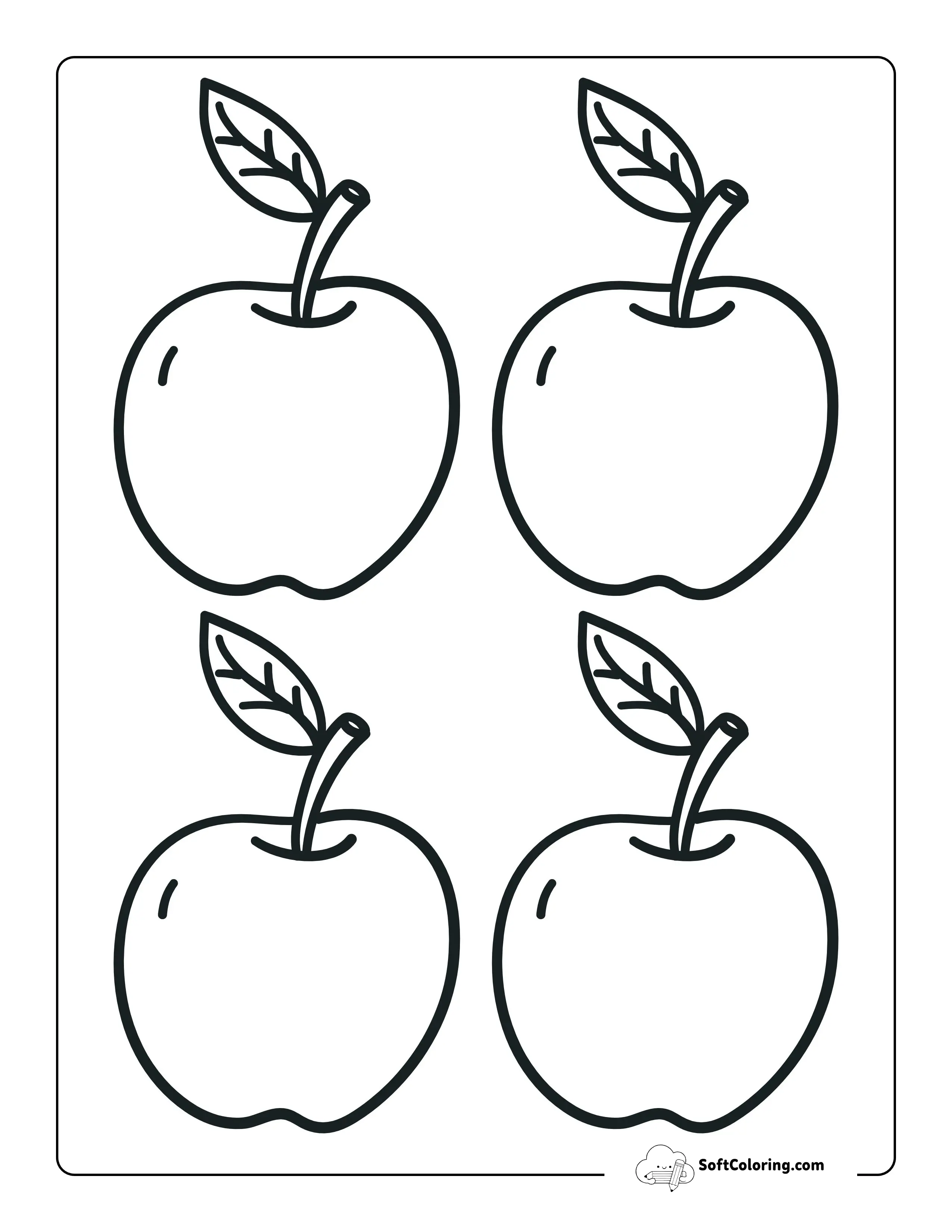 Apple Outline To Print - Small