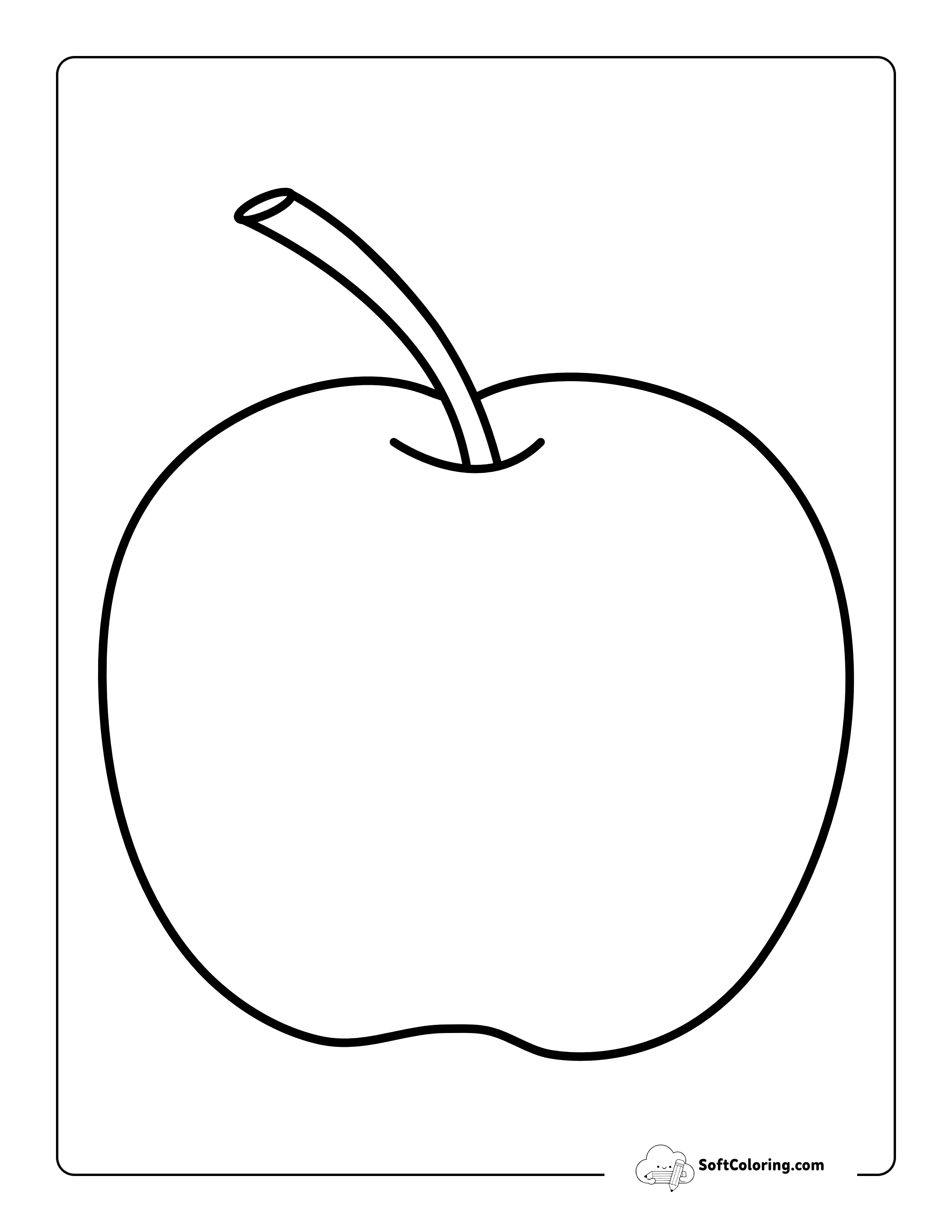 Apple Outline (No Leaf) - Large Size