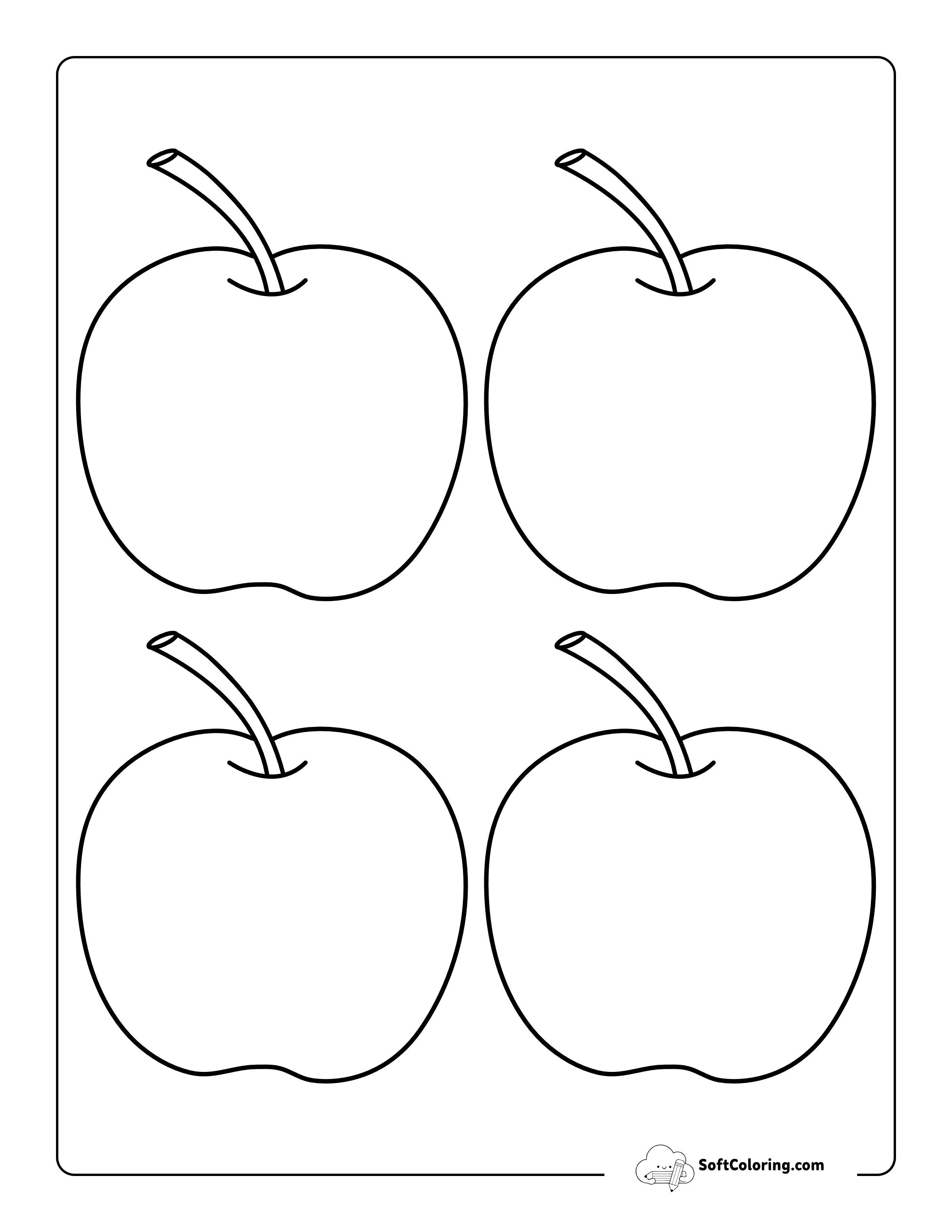 Apple Outline (No Leaf) - Medium Size