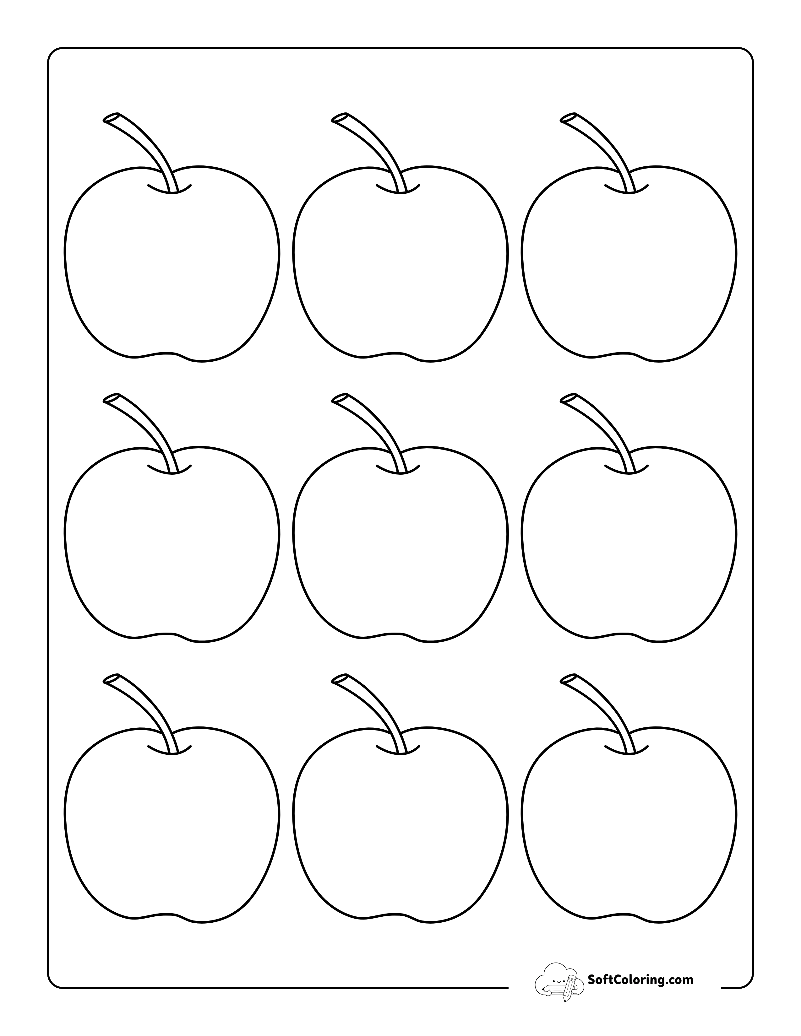 Apple Outline (No Leaf) - Small Size