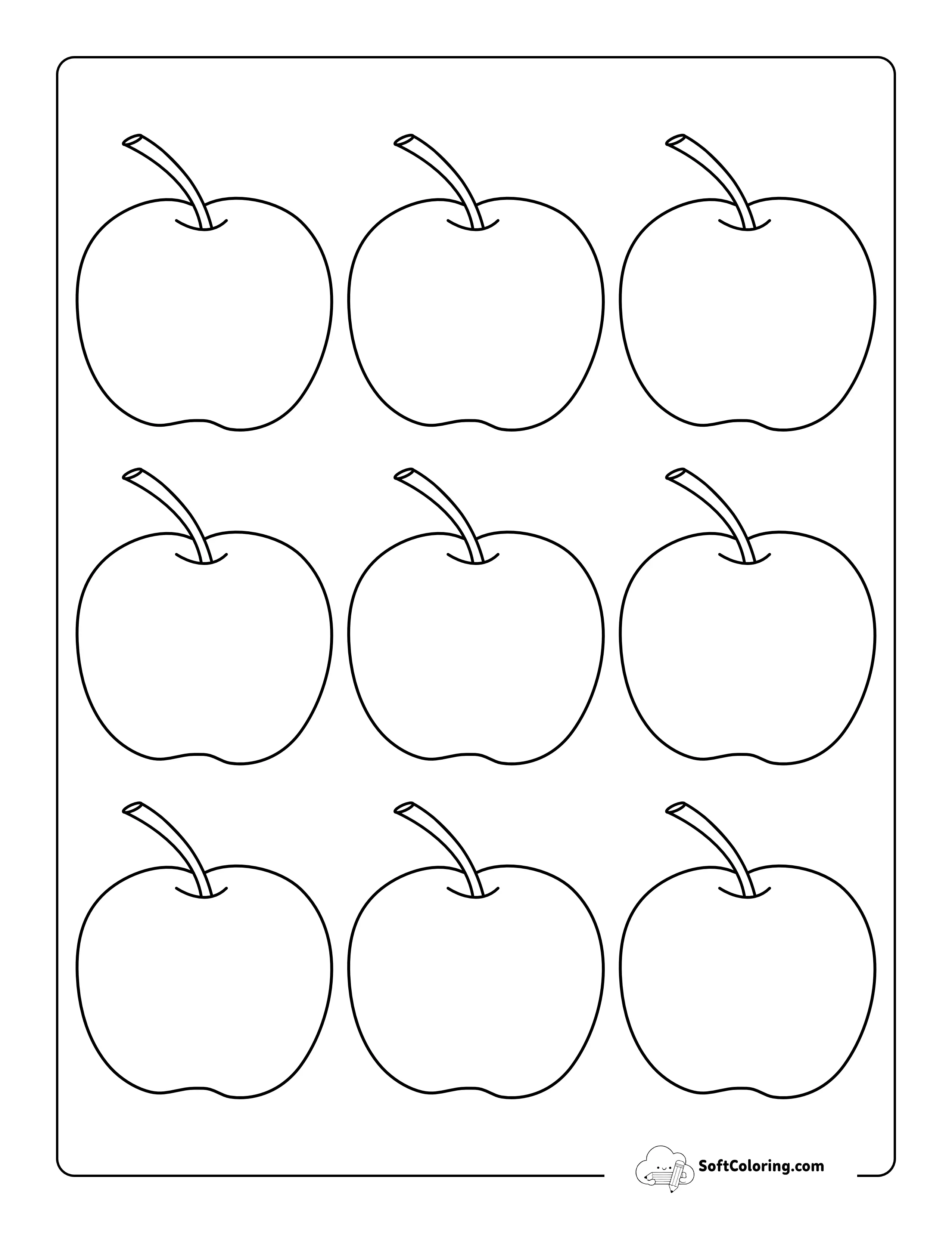 Apple Outline (No Leaf) - Small Size