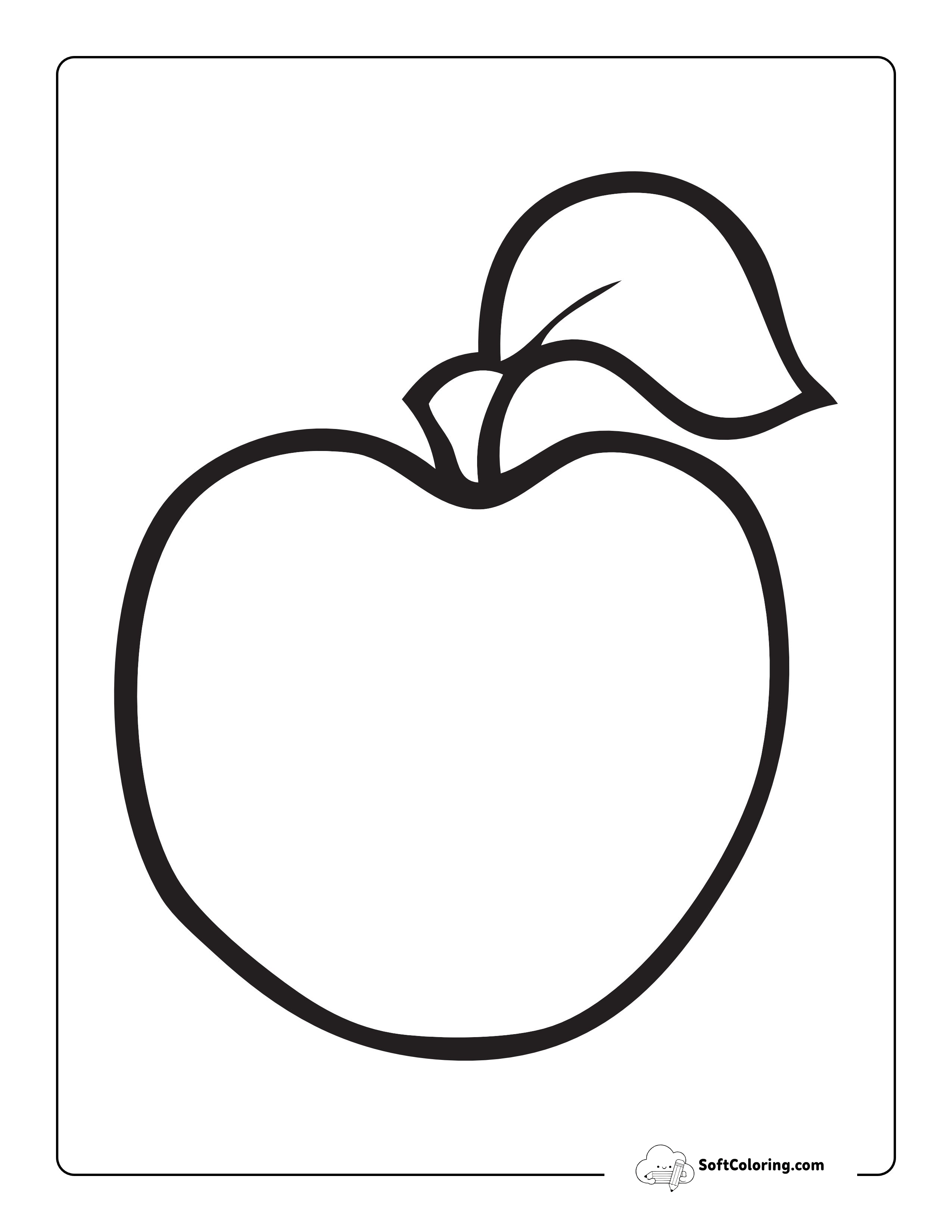 Apple Template Printable - Large