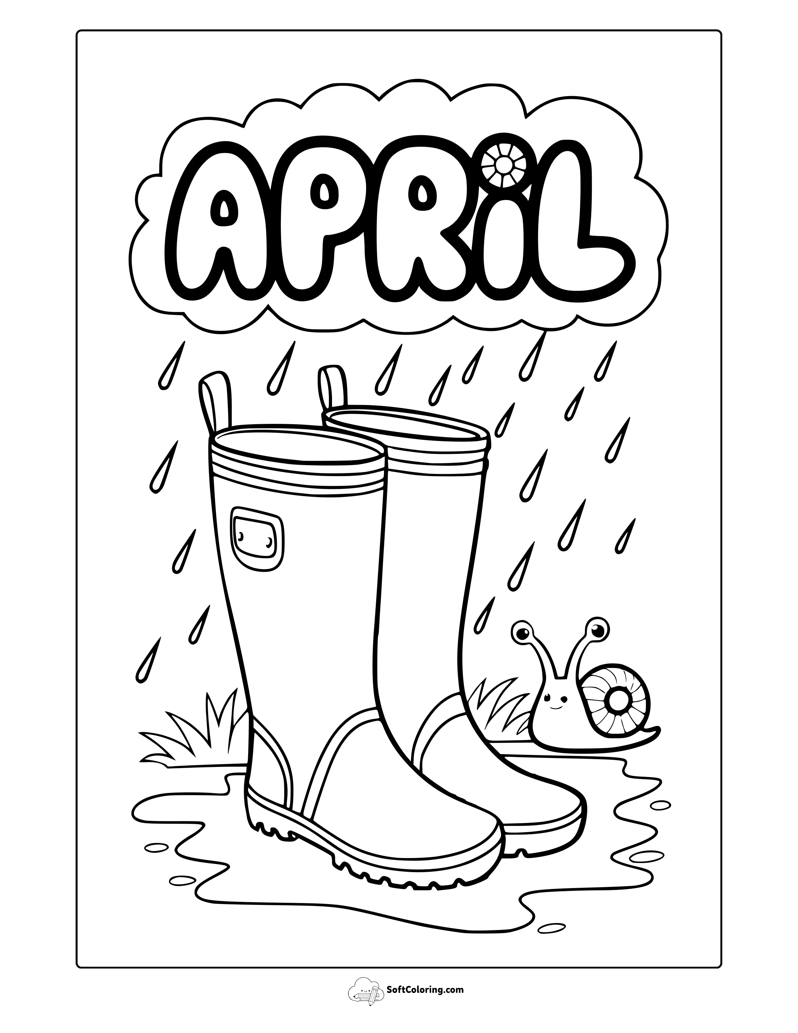April Rain Boots Coloring Page