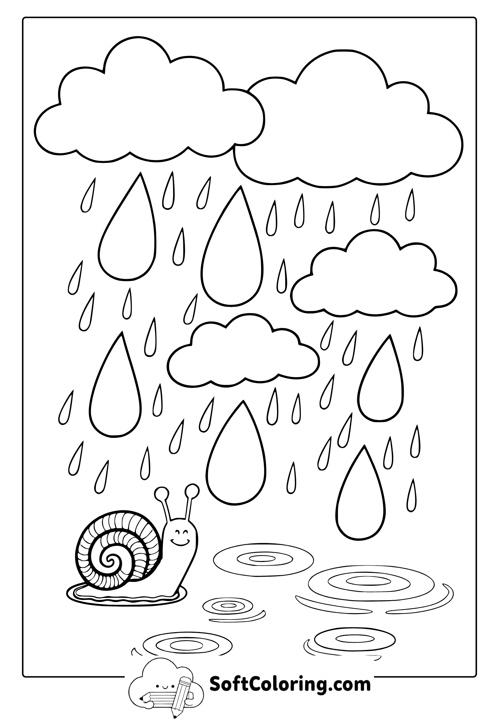 April Raindrops Coloring Page