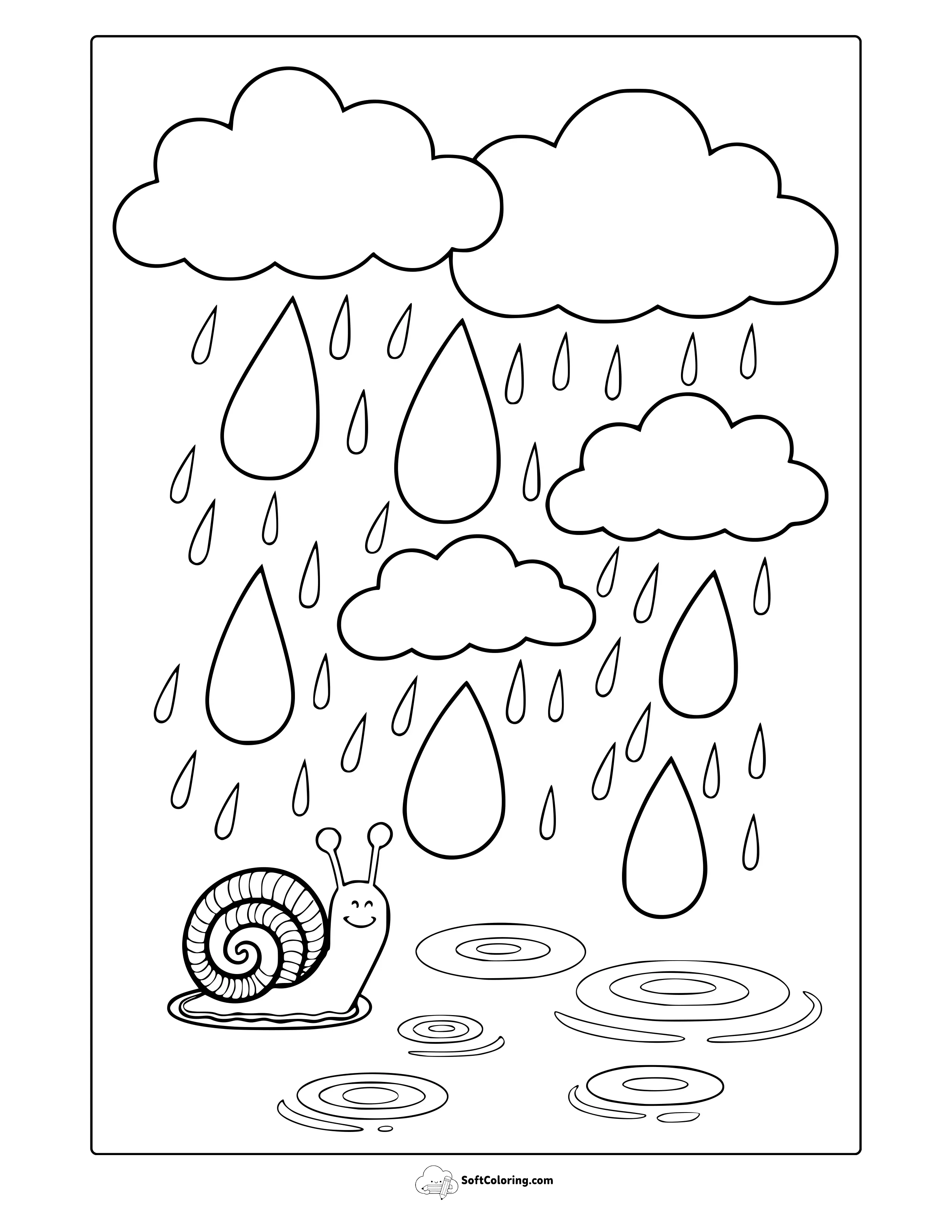 April Raindrops Coloring Page