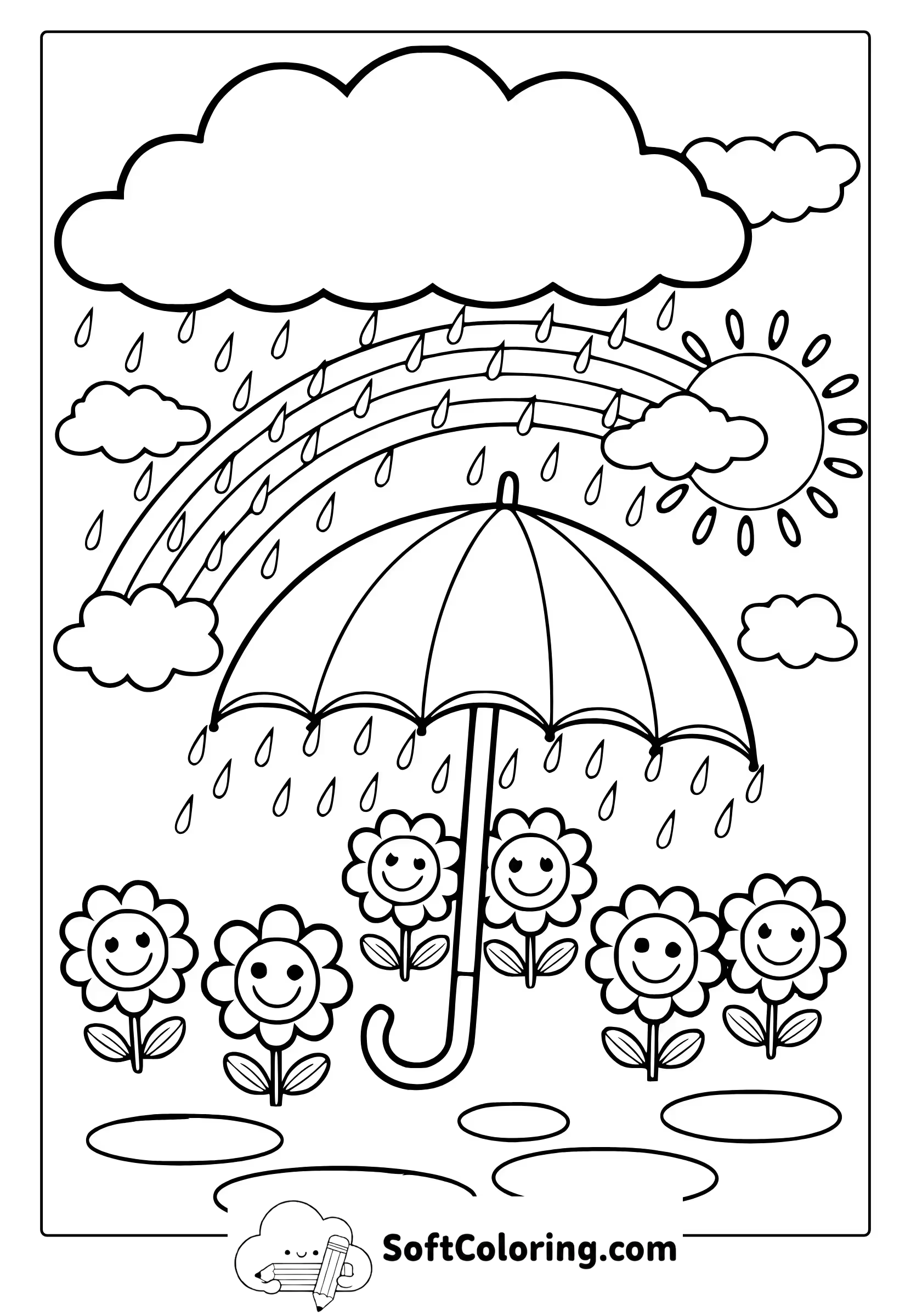 April Showers Coloring Page