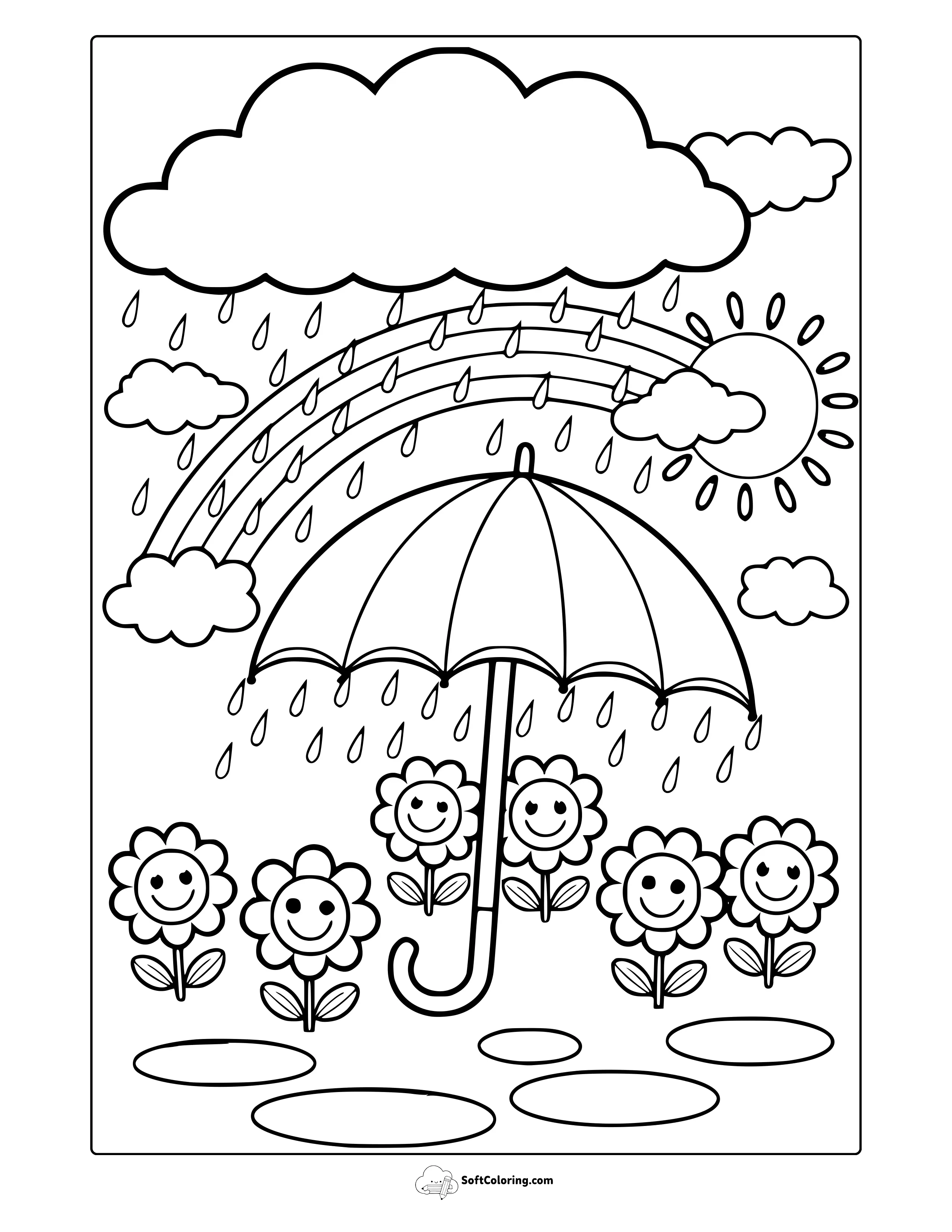 April Showers Coloring Page