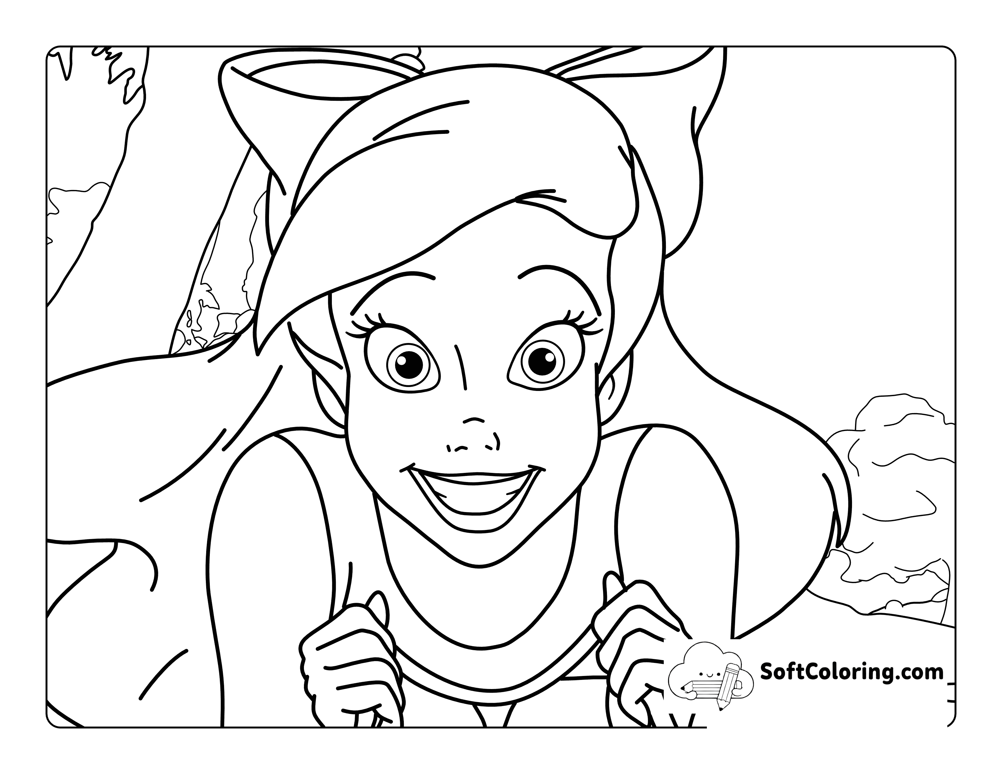 Printable Coloring Sheet Inspired by Princess Ariel in a Dress