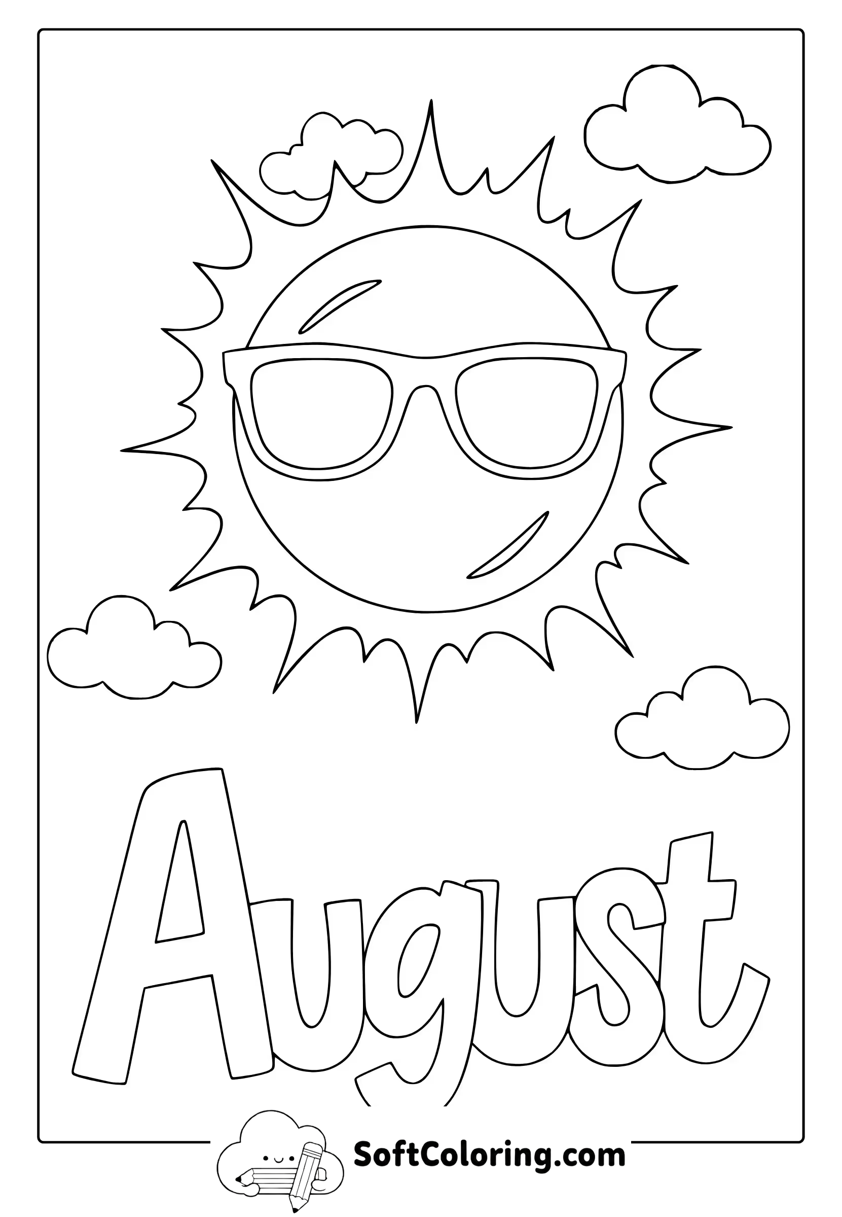 august sun coloring page