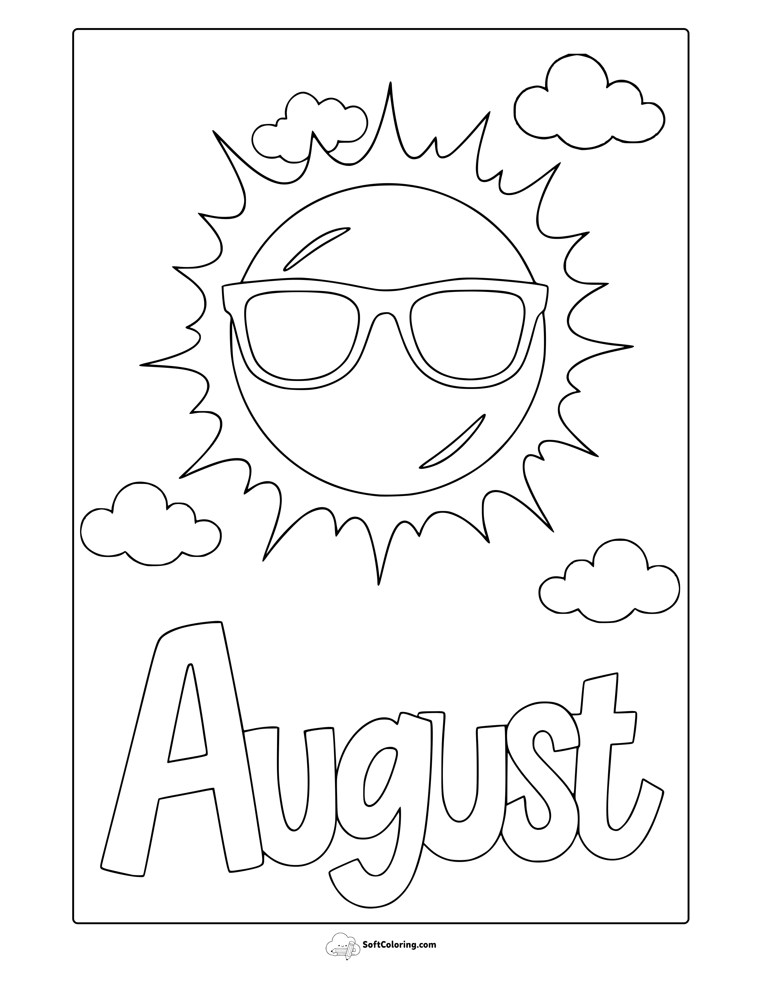 August Sun Coloring Page