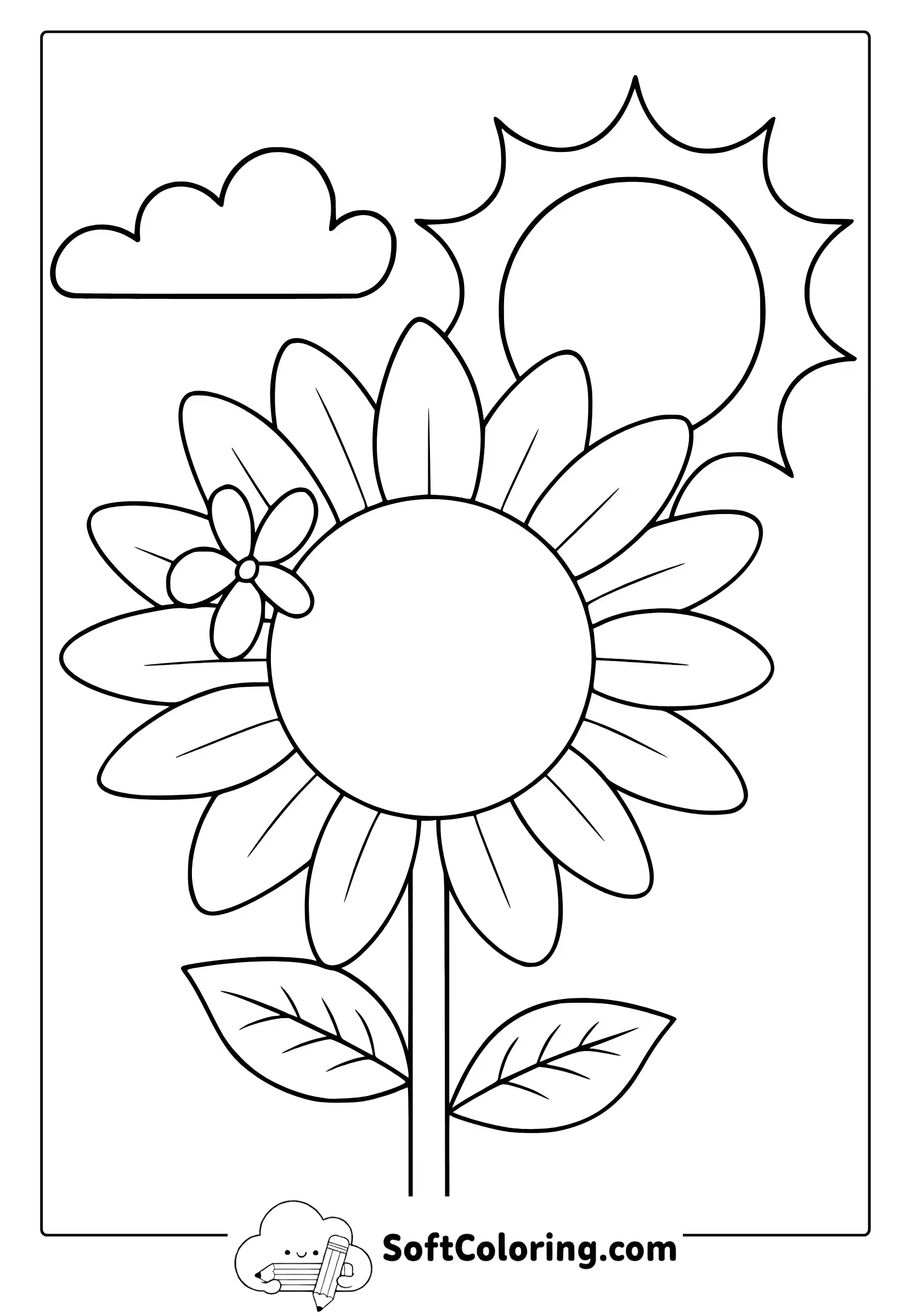 august sunflower coloring page