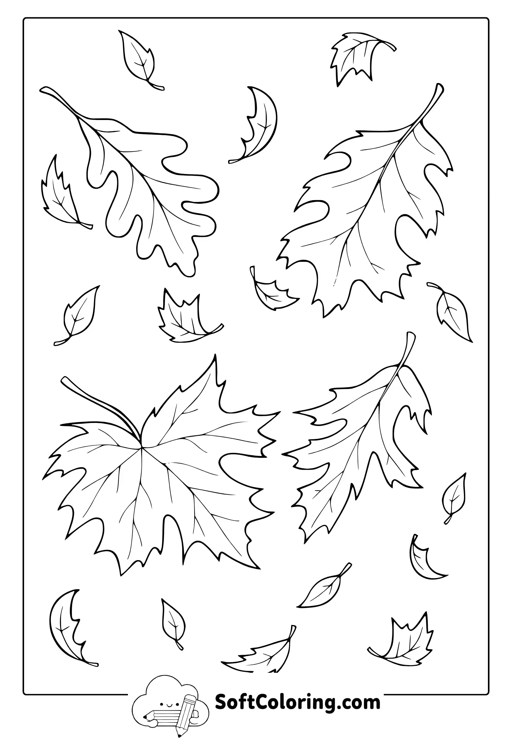 autumn leaves coloring page