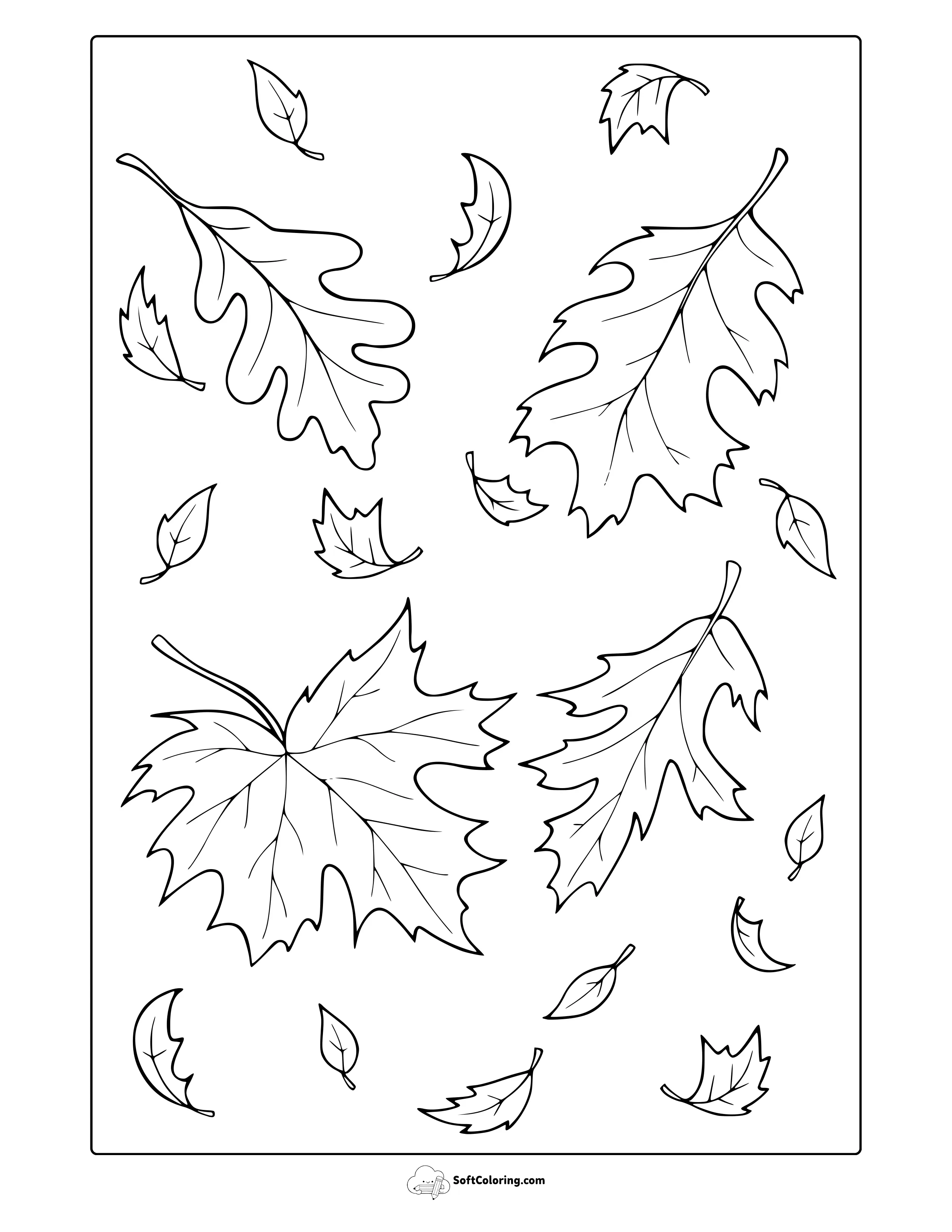 Autumn Leaves Coloring Page