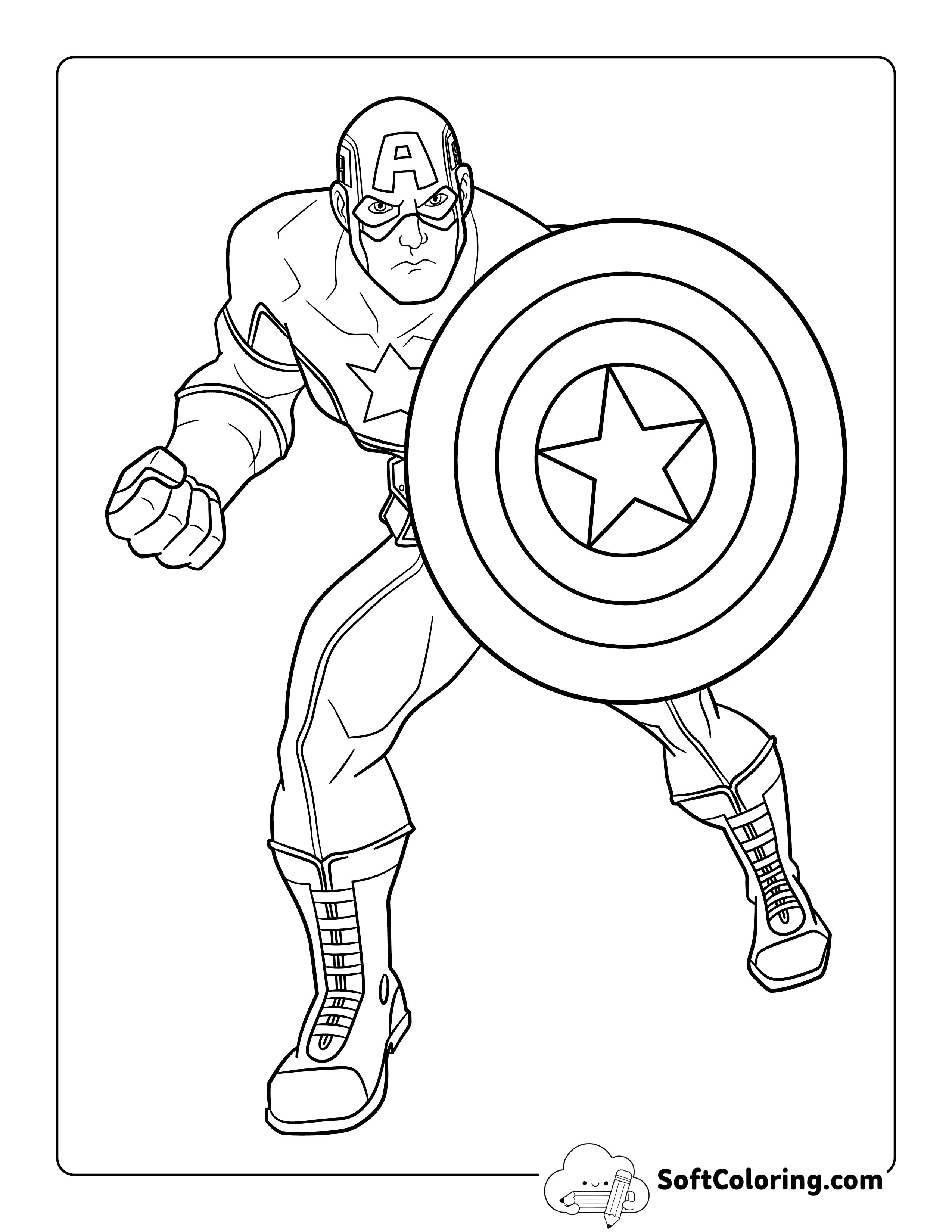 Captain America-Inspired Printable Avengers Coloring Page