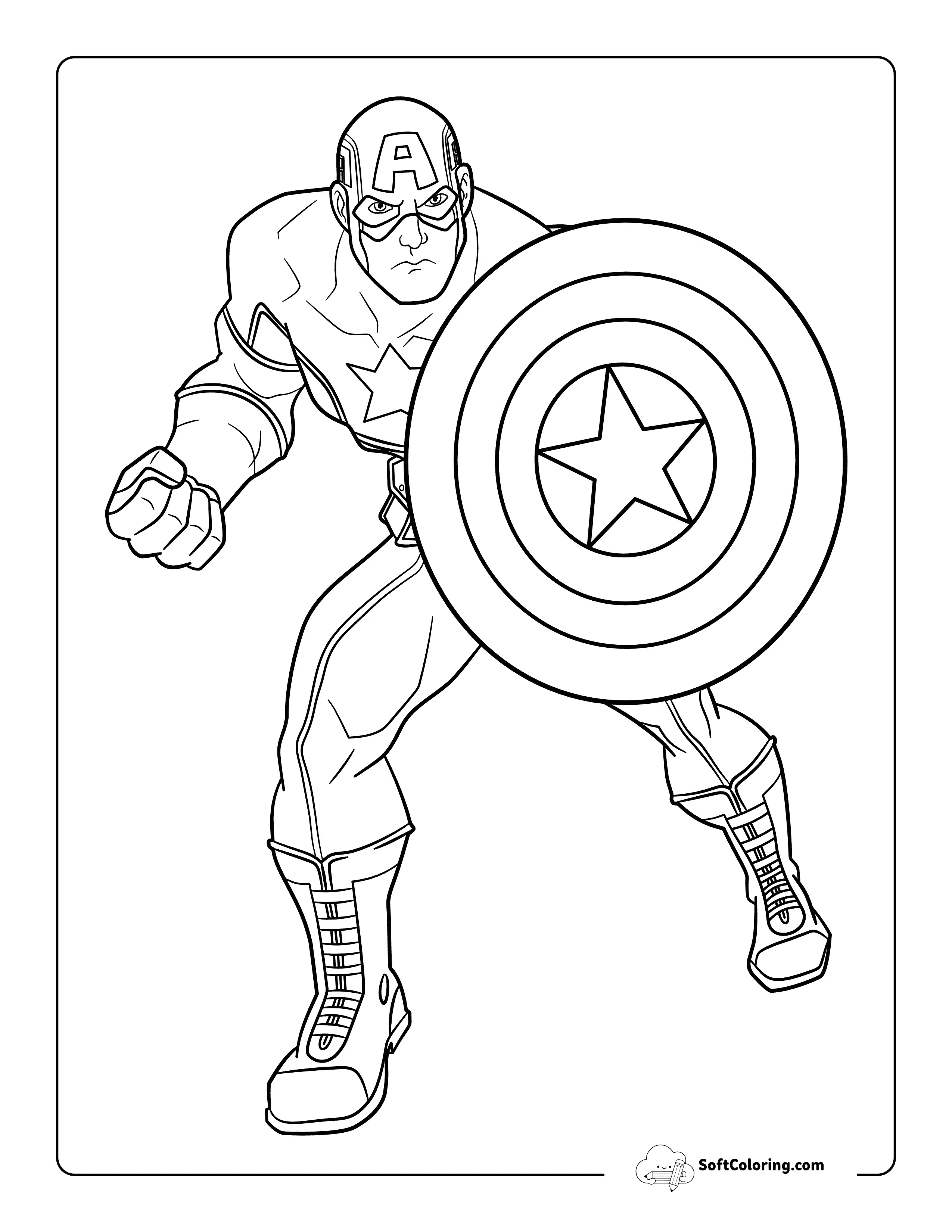 Captain America-Inspired Printable Avengers Coloring Page