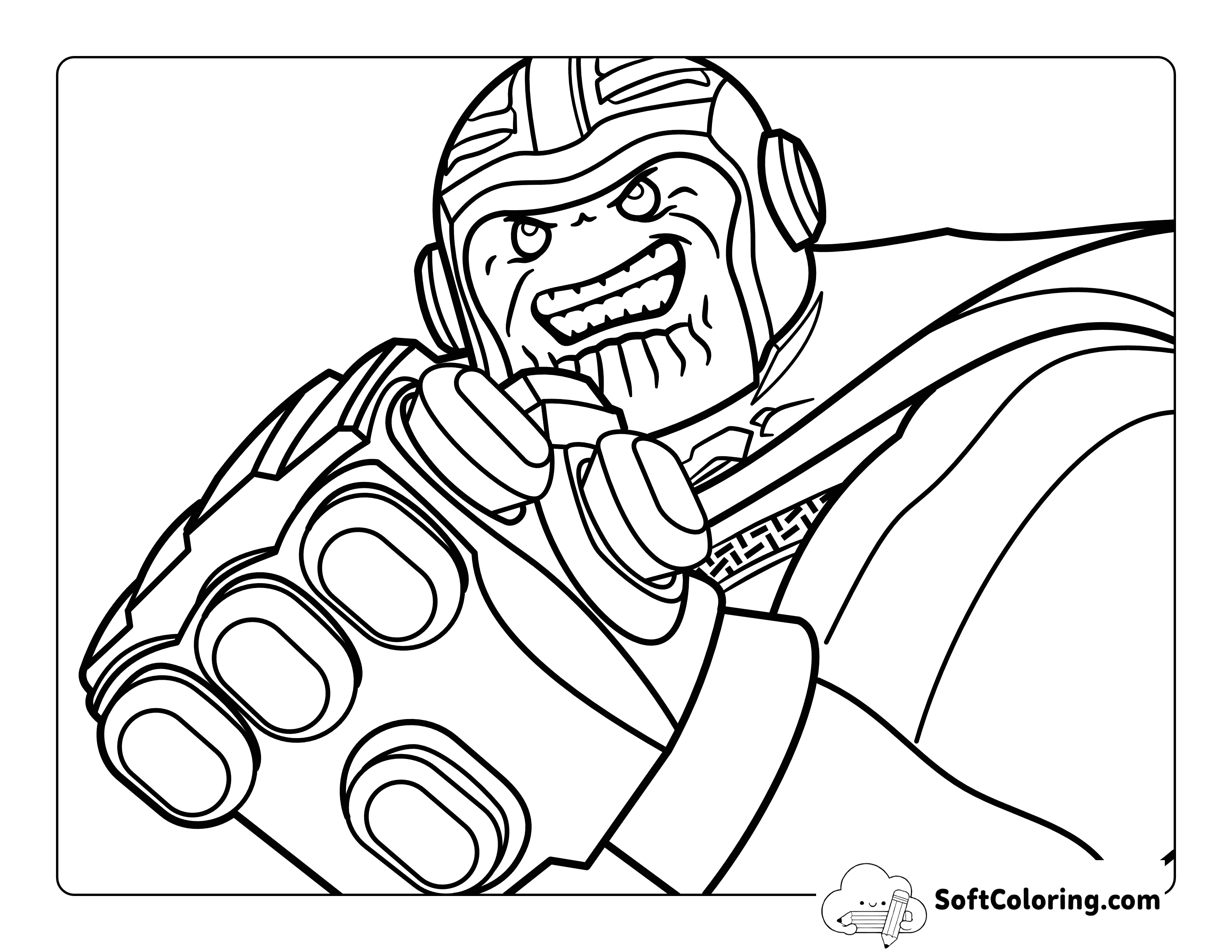 Easy Lego Thanos-Inspired Infinity Gauntlet Avengers Coloring Page