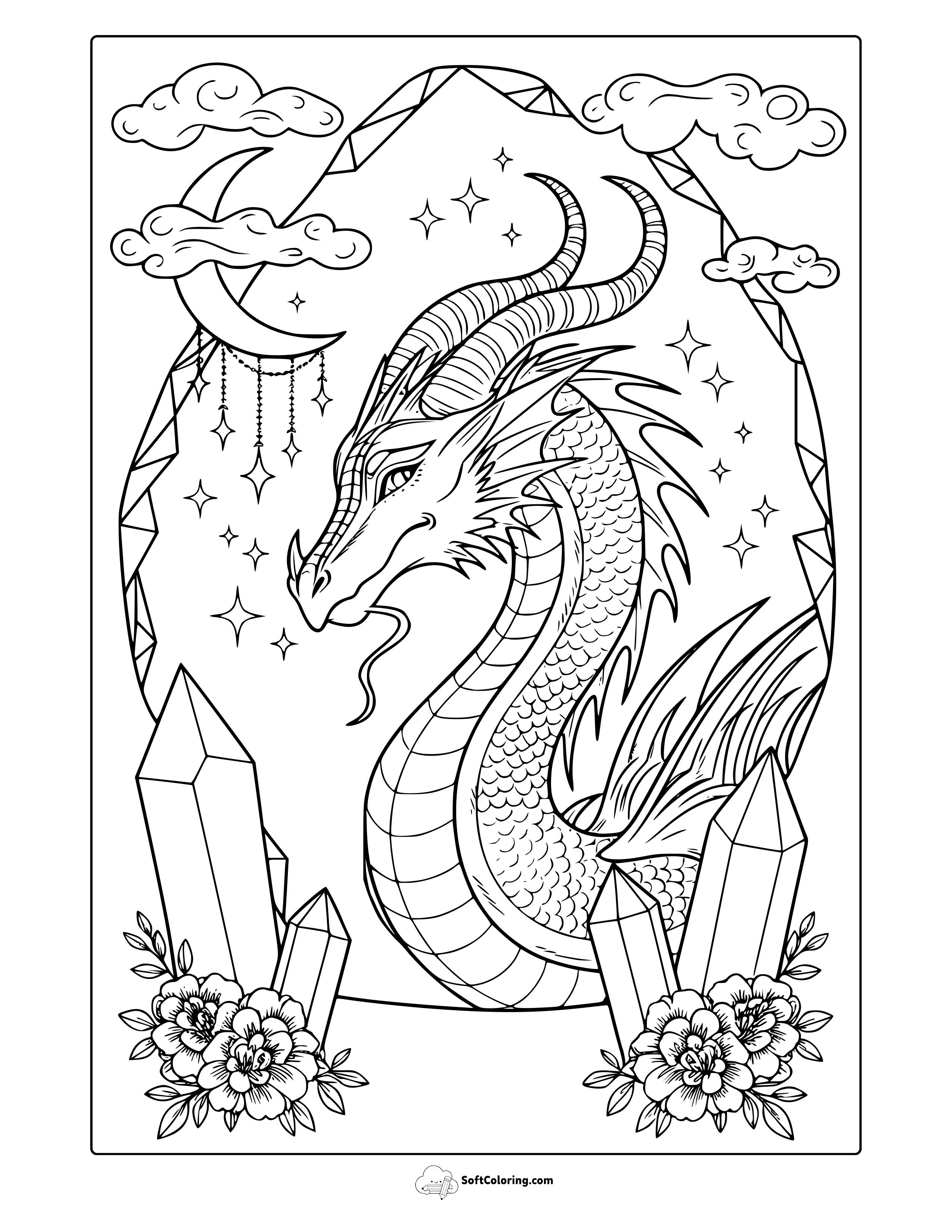 Awesome Dragon Coloring Page