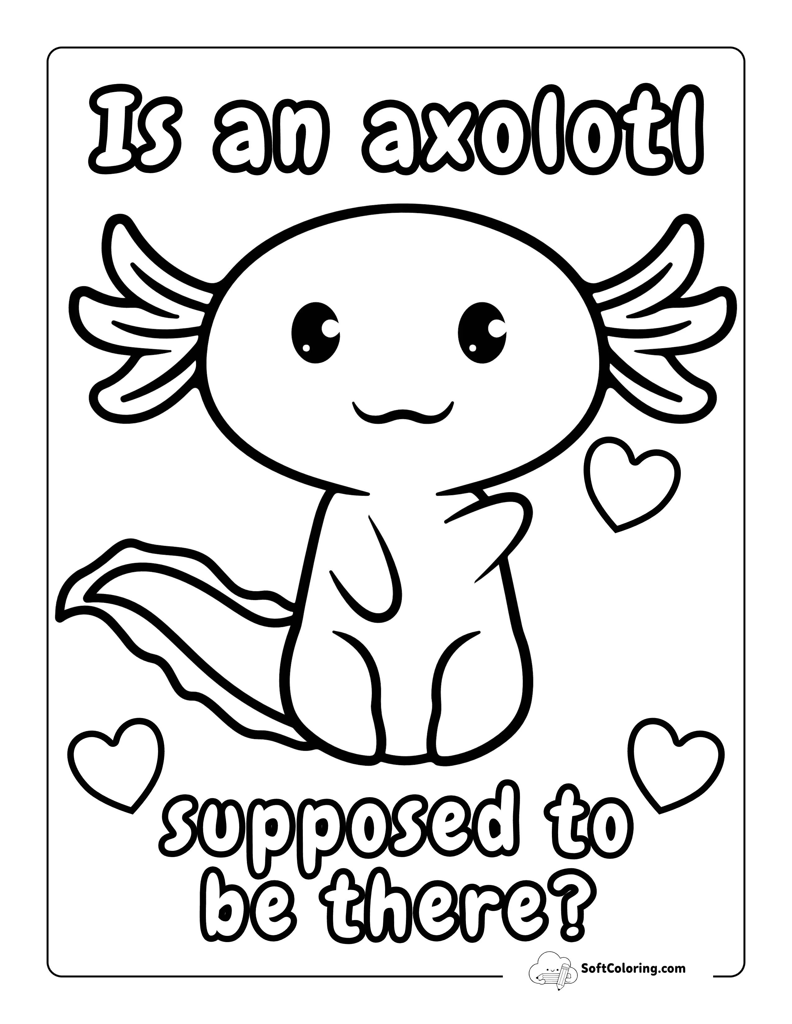 "Axolotl Song" - Easy Kawaii Anime Axolotl To Color