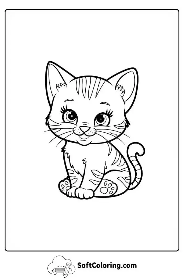 Baby Cat Coloring Page