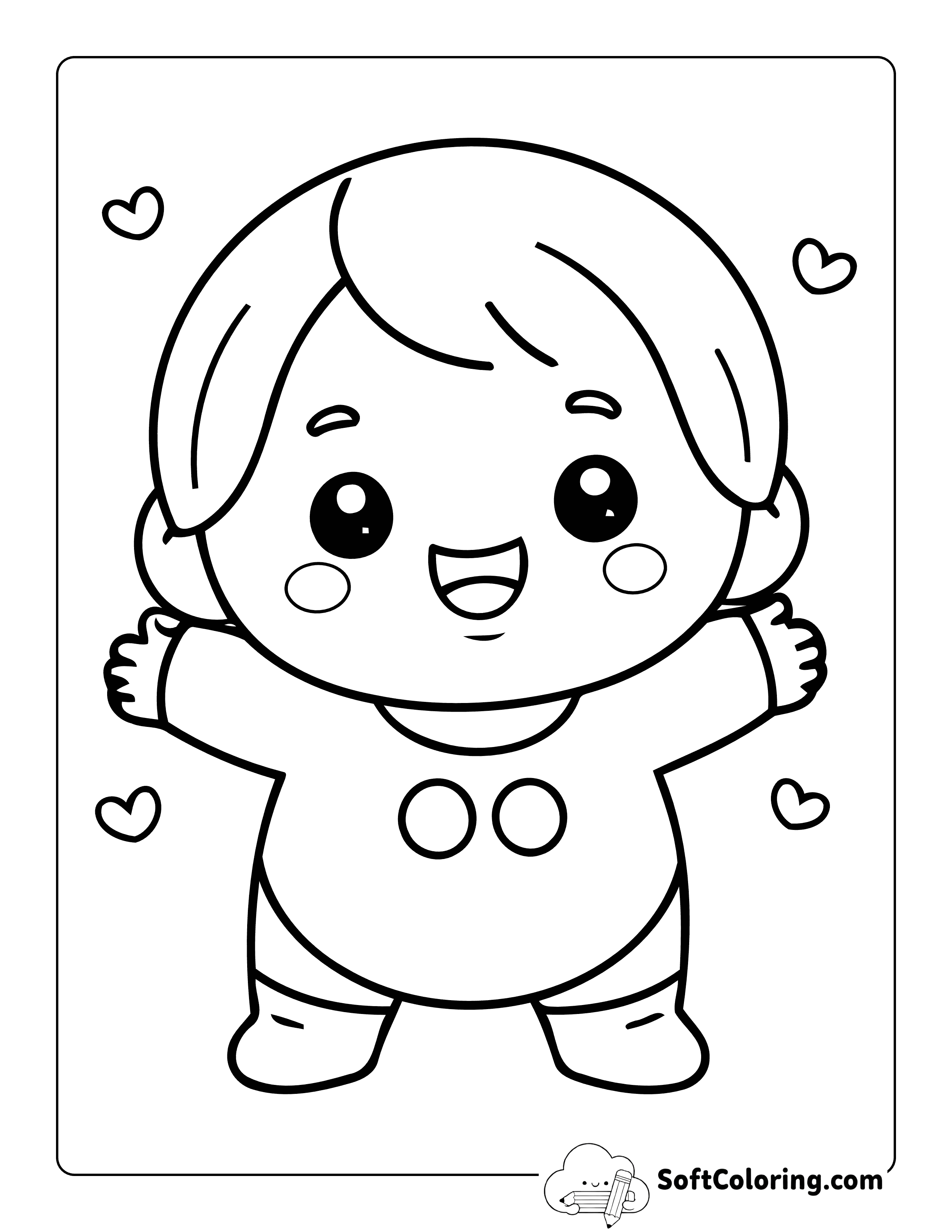 Adorable Cartoon Baby Drawing for Preschoolers