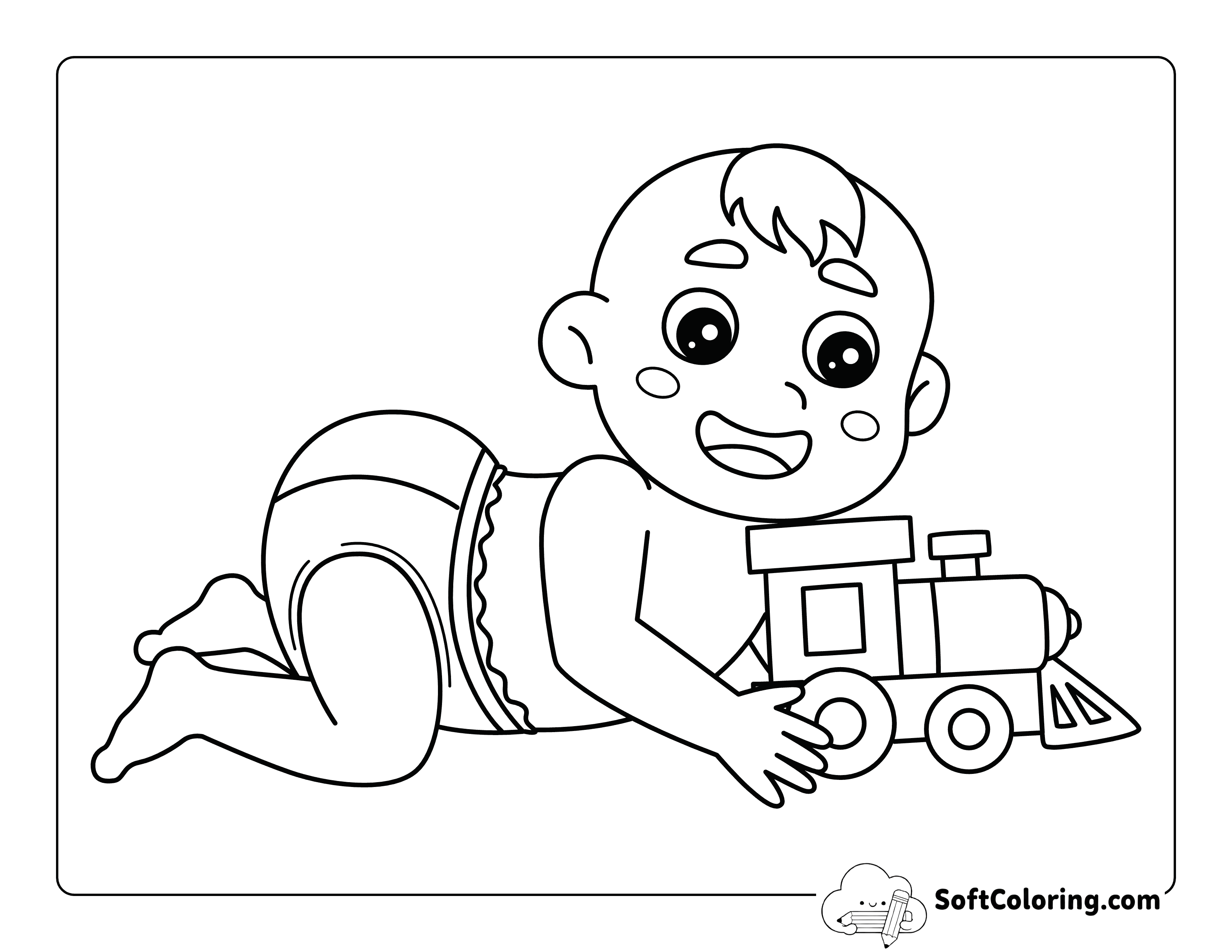 Easy Baby Playing with Train
