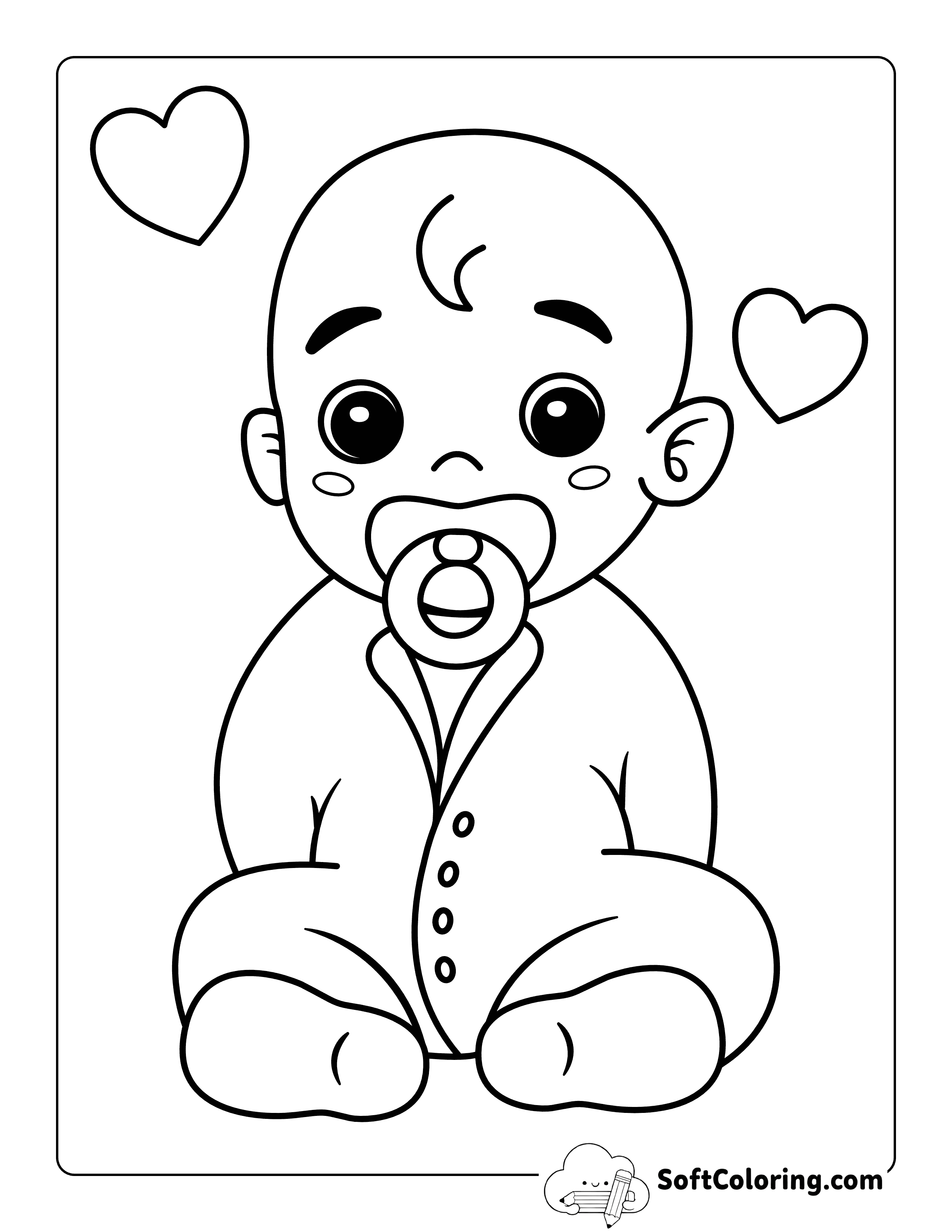 Easy Cute Baby Boy with Pacifier