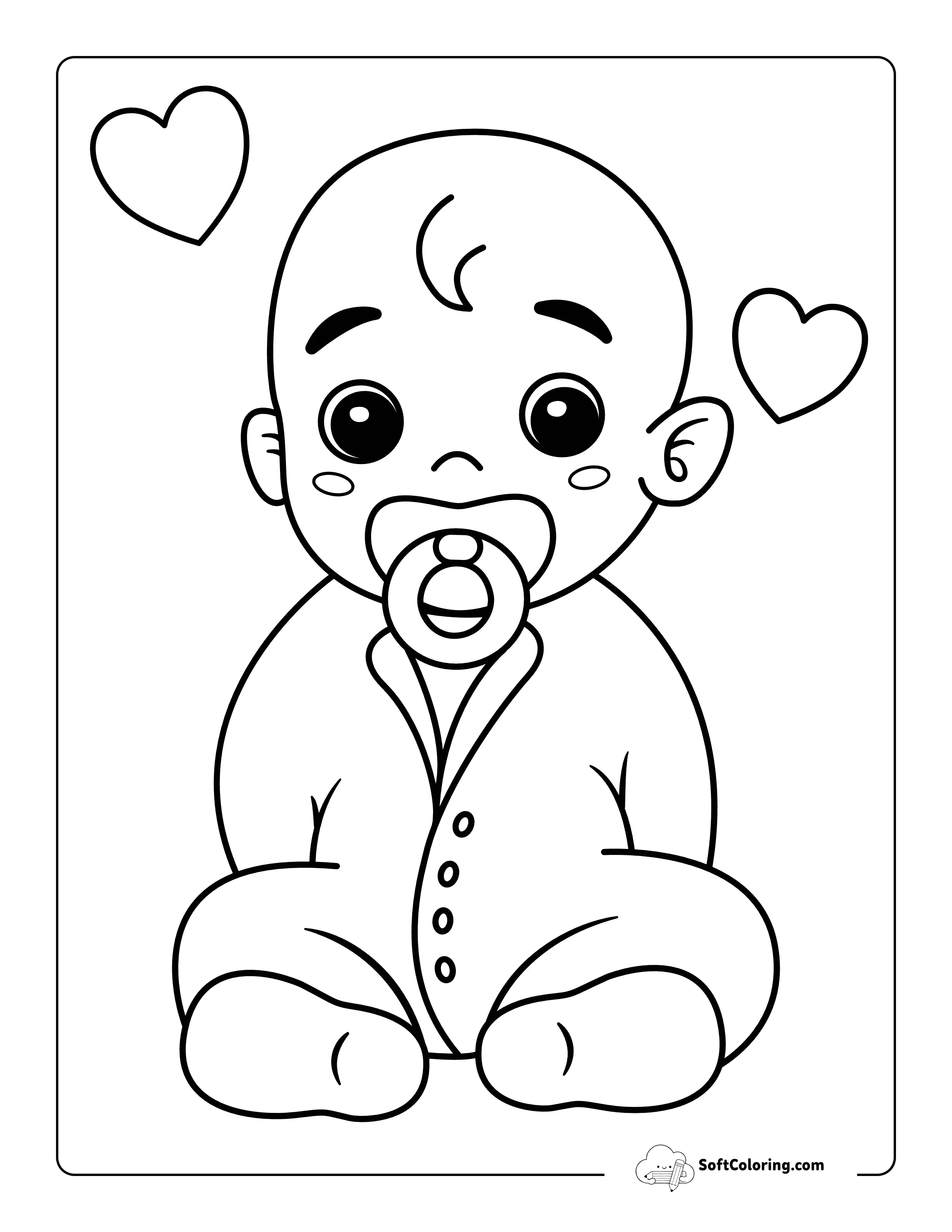 Easy Cute Baby Boy With Pacifier