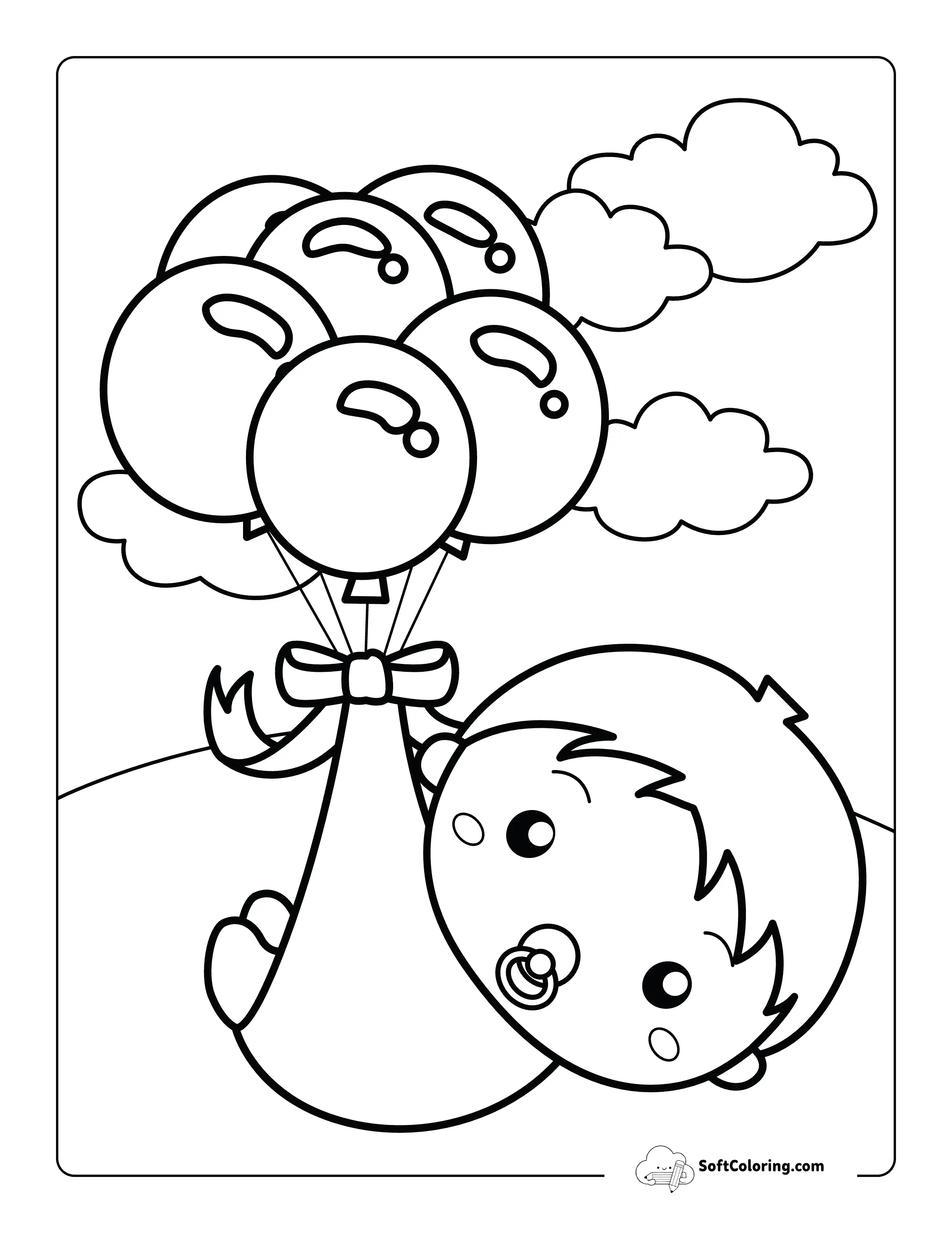 Easy Kawaii Baby Drawing Floating With Balloons