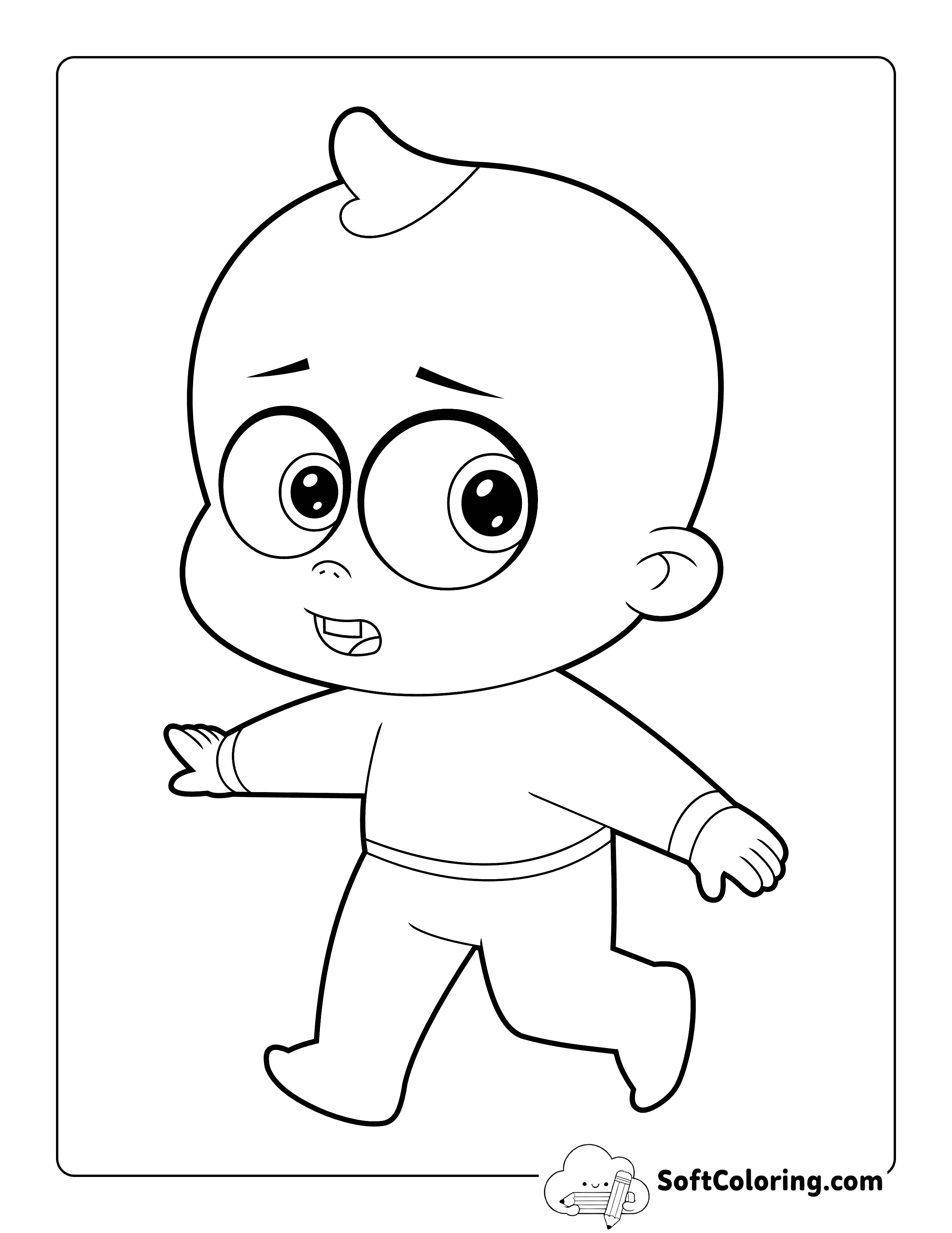 Nervous Walking Baby Coloring Page