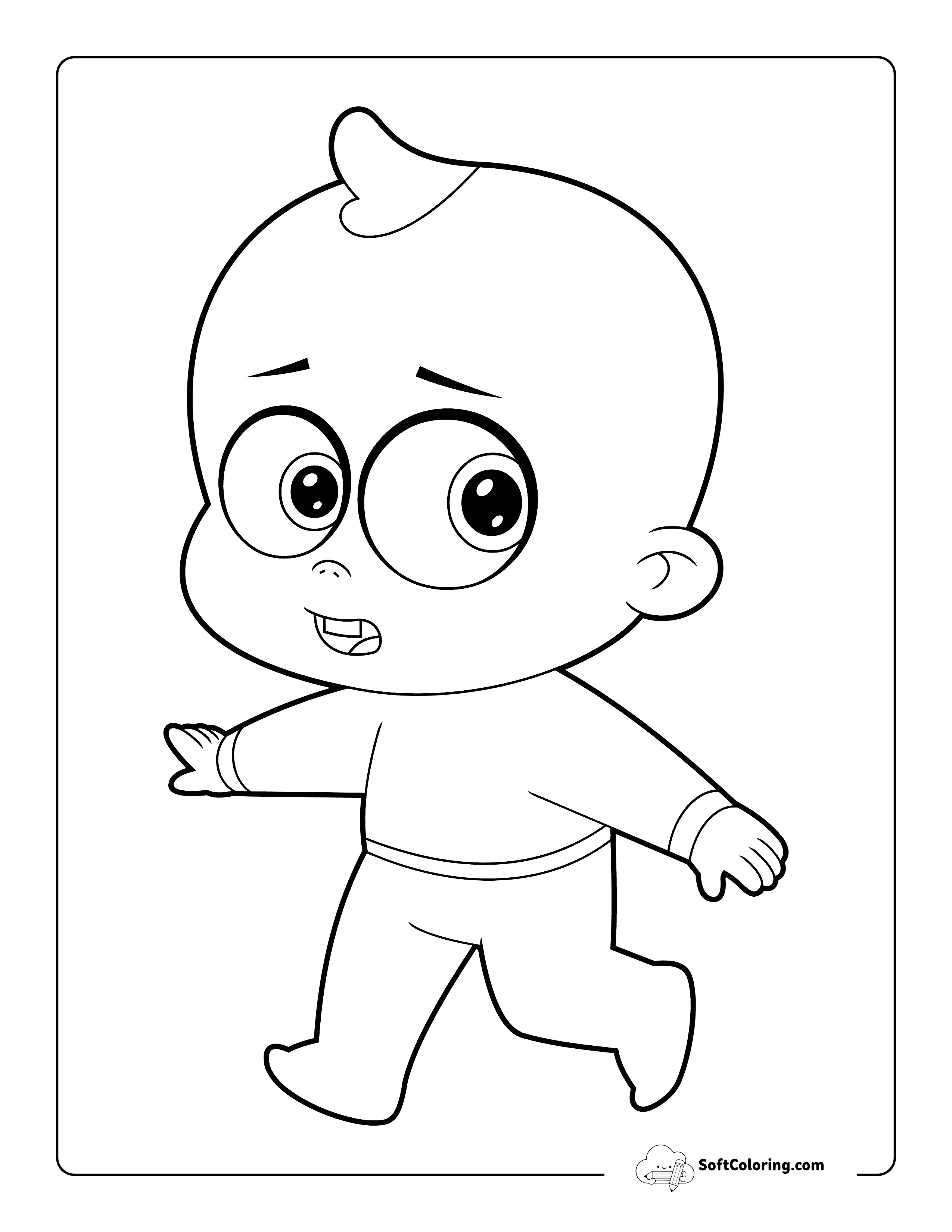 Nervous Walking Baby Coloring Page