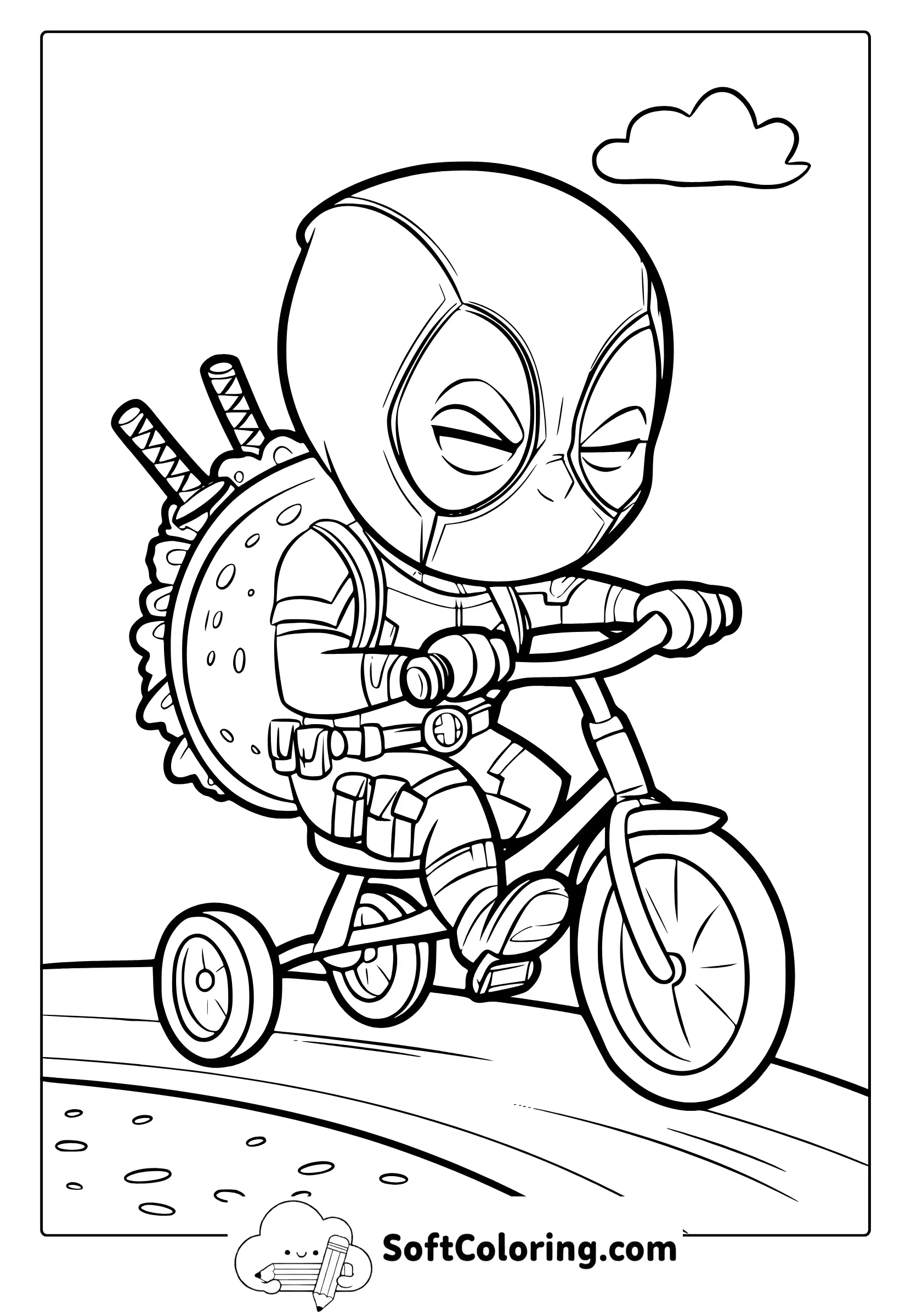 Baby Deadpool Coloring Page
