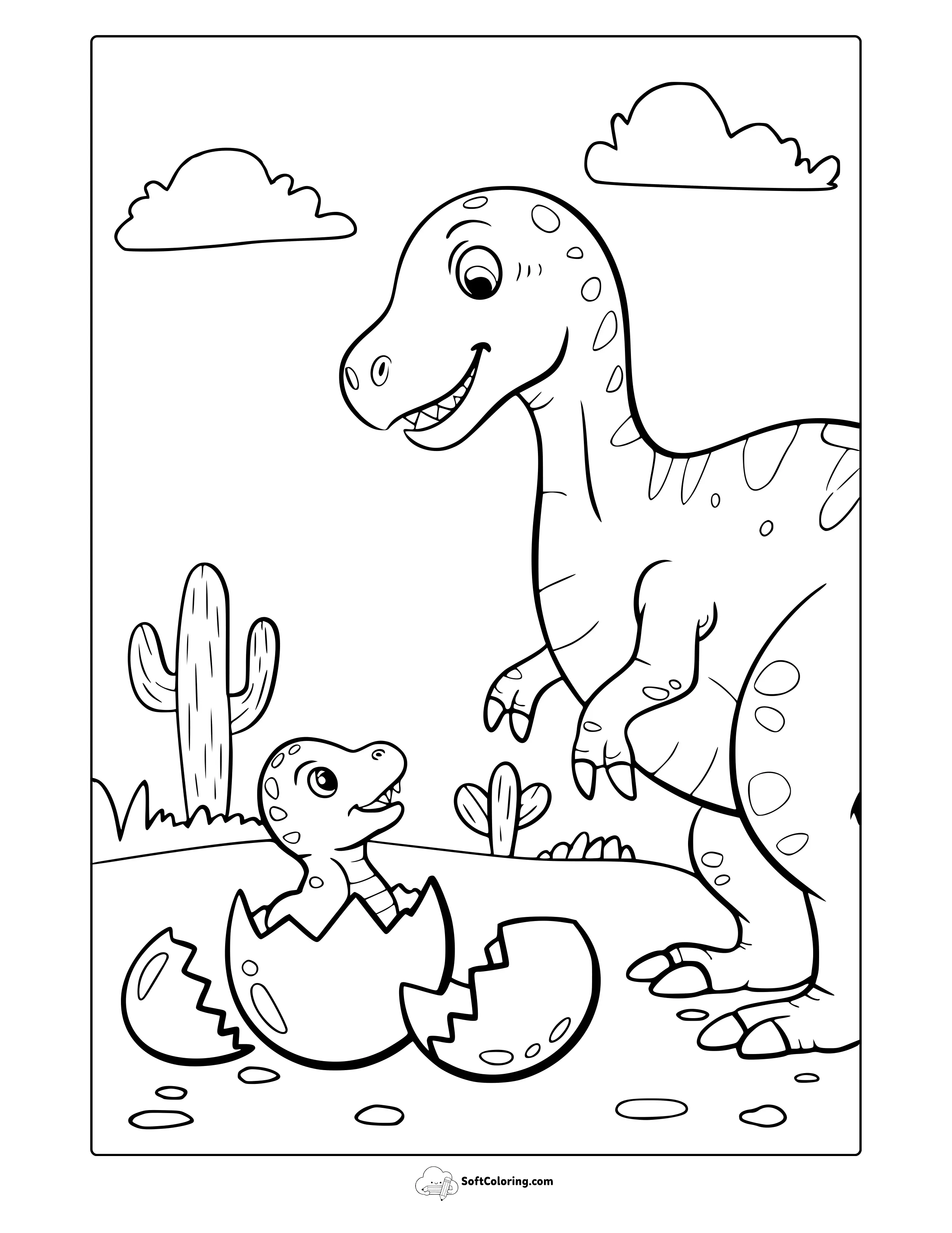 Baby Dinosaur Coloring Page