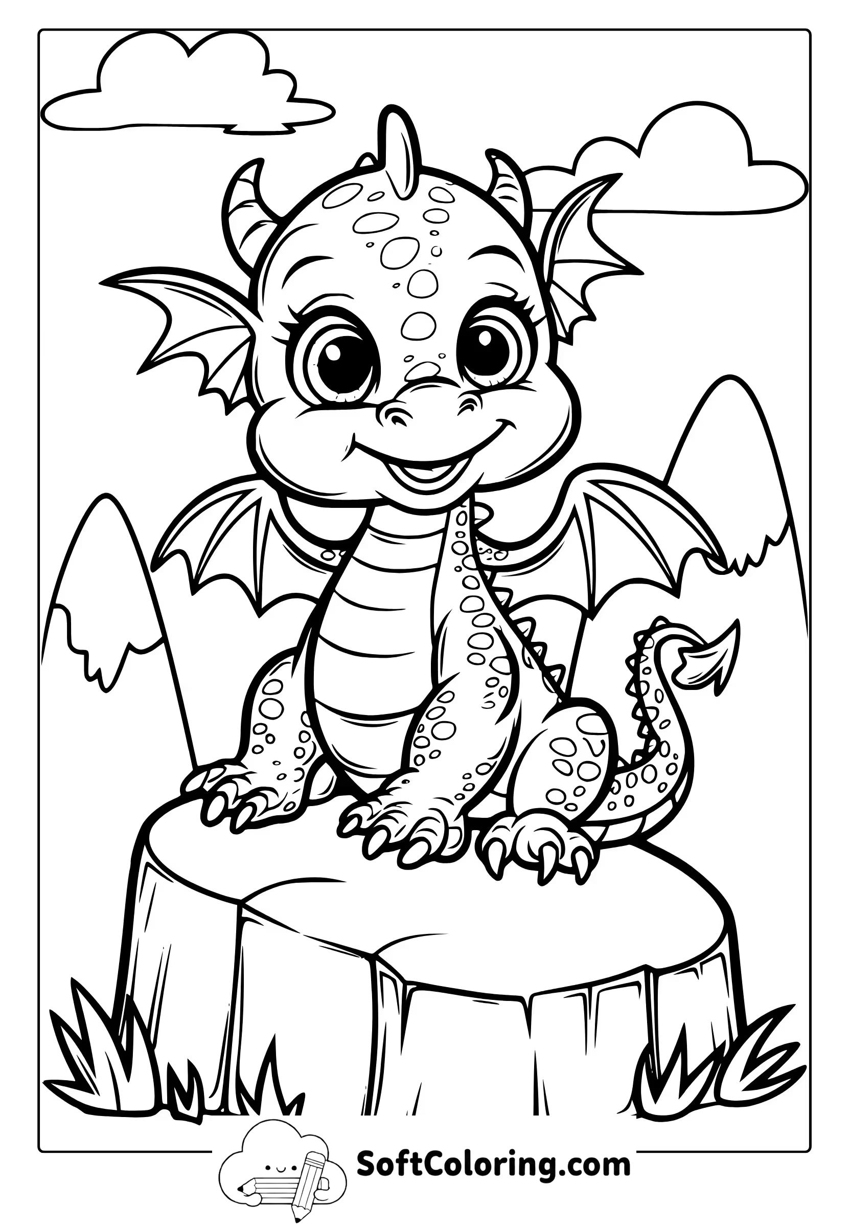 Baby Dragon Coloring Page