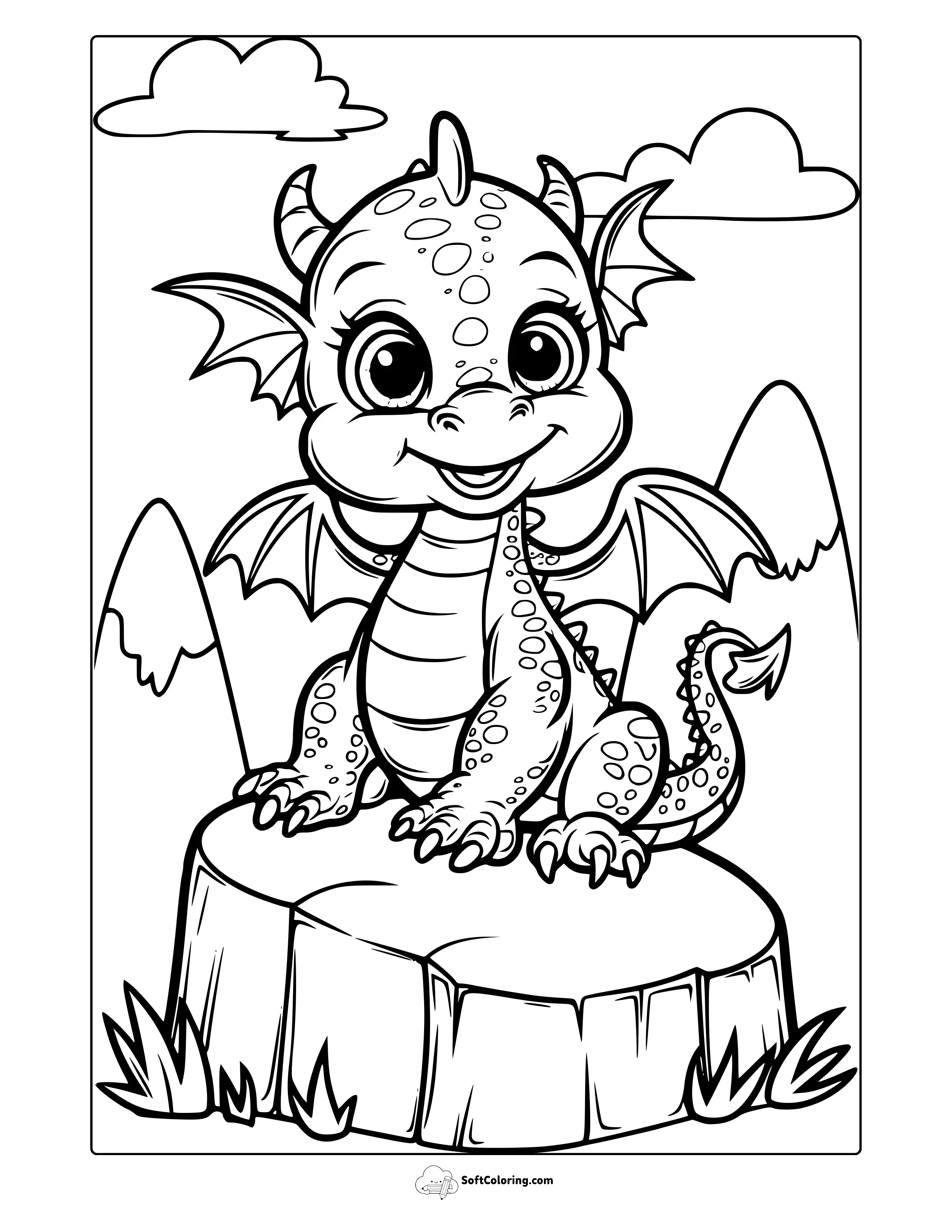 Baby Dragon Coloring Page