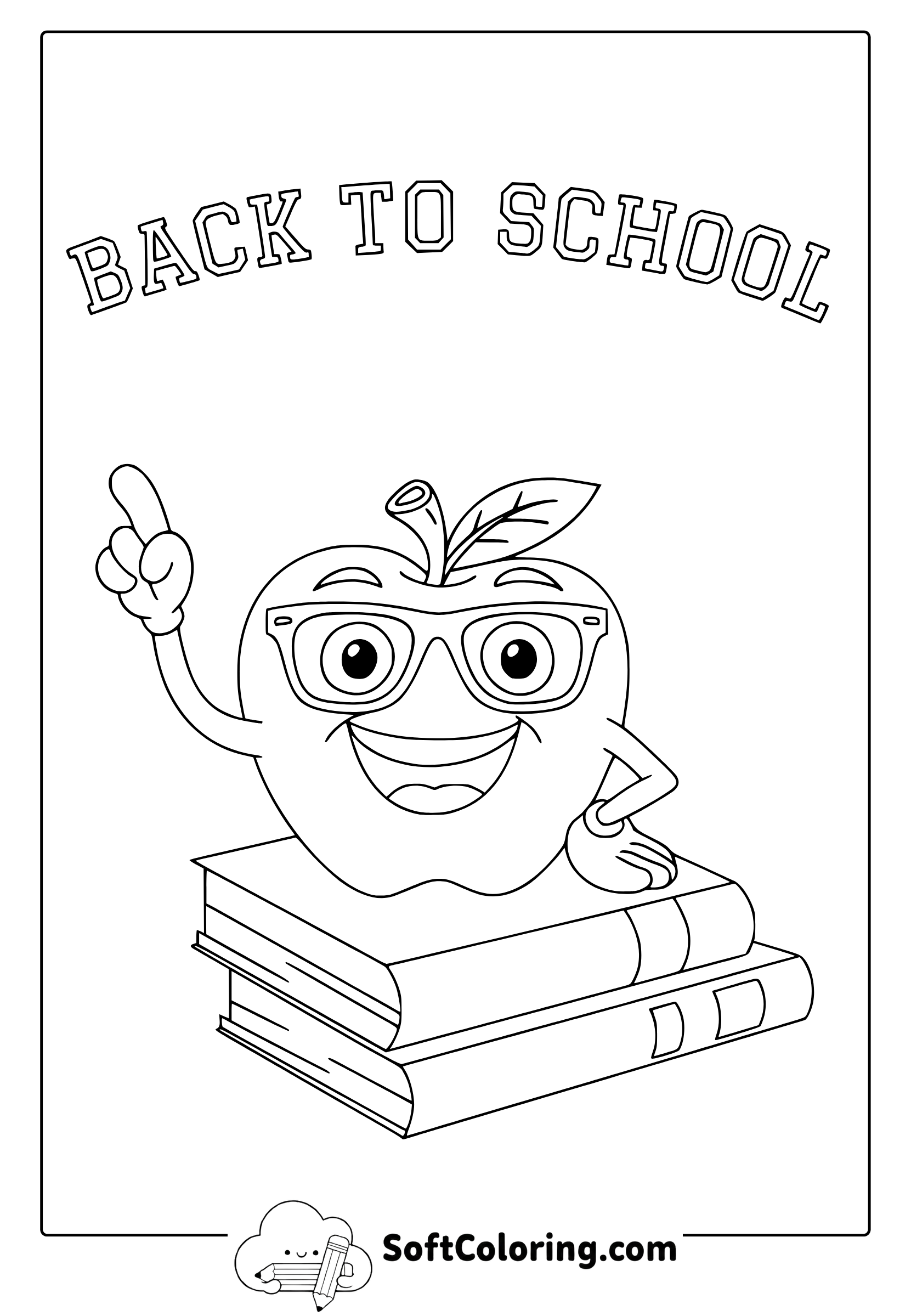 back to school apple coloring page