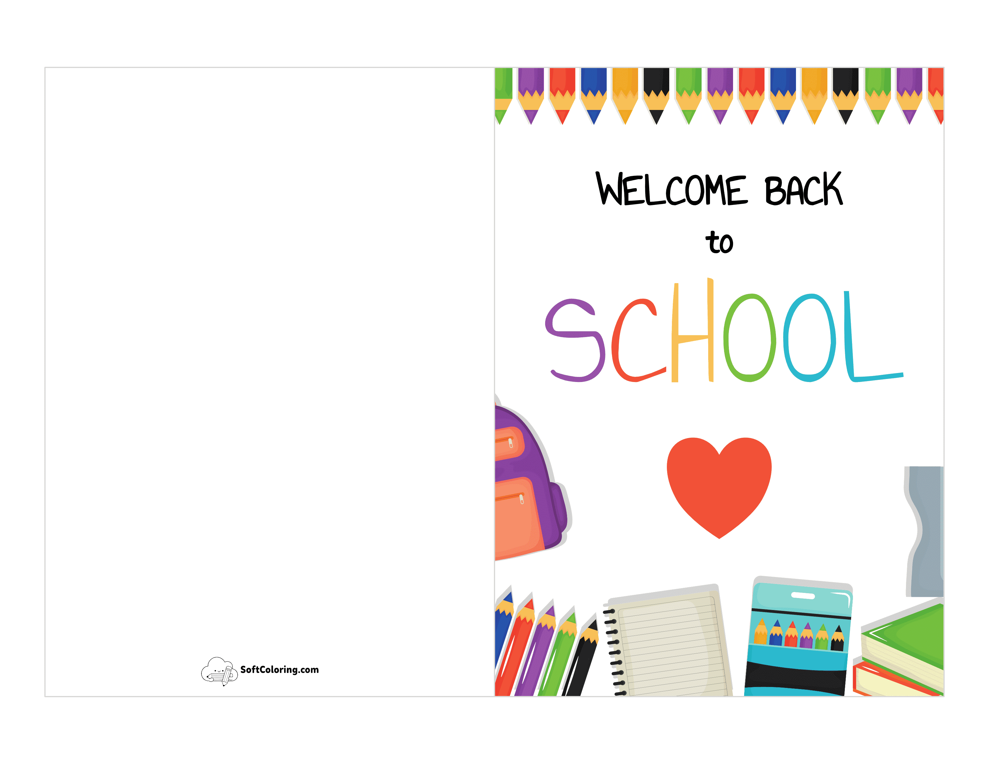 "Welcome Back To School" Card For Students